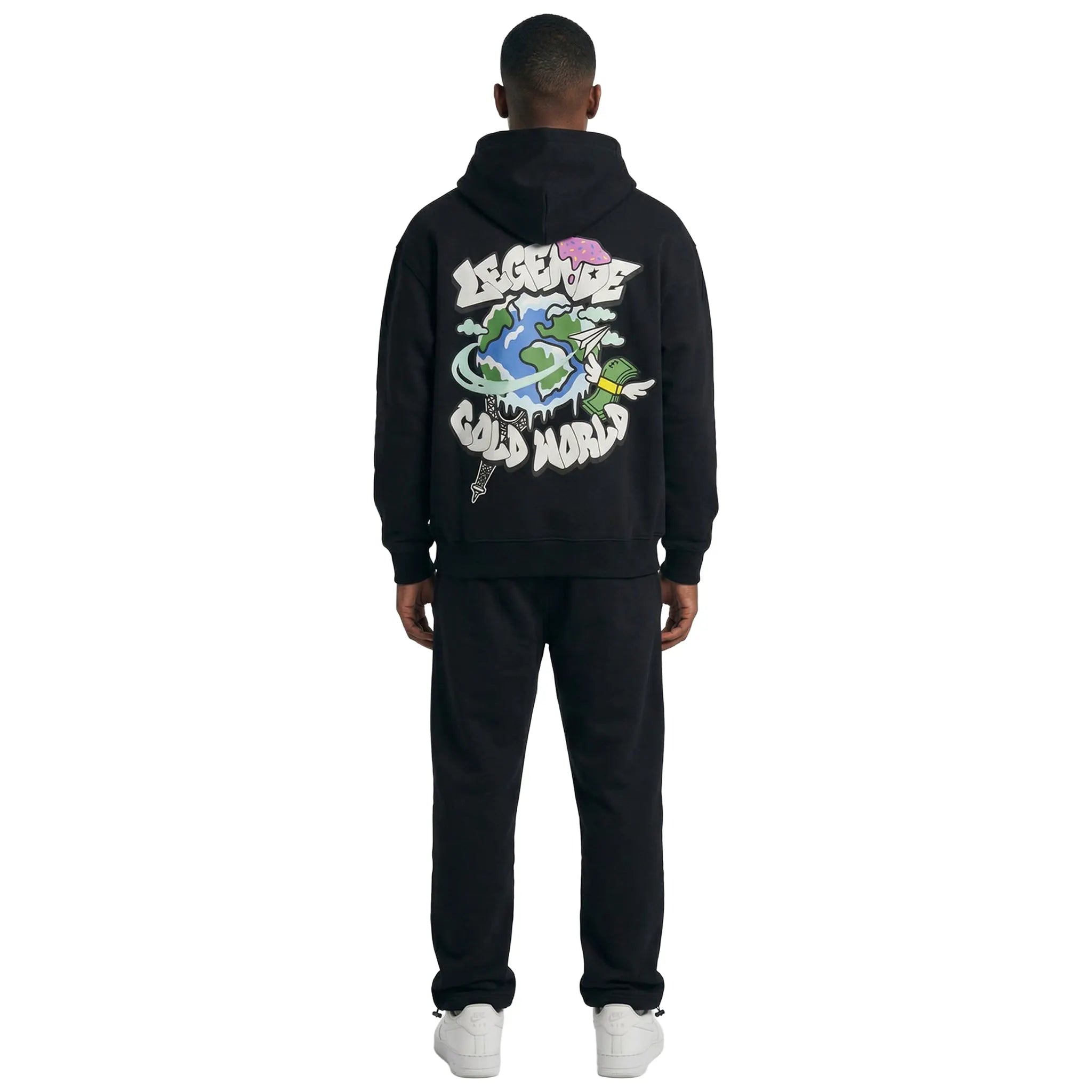 Back View of Légende Paris Cold World Black Sweatpants