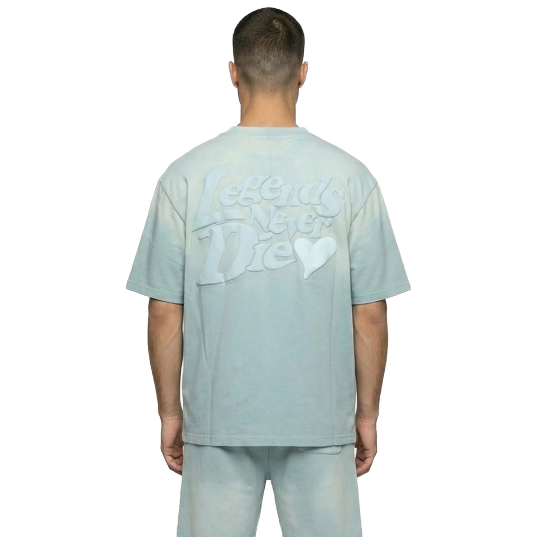 Back View of Légende Paris LND Gradient Icy Blue T-Shirt
