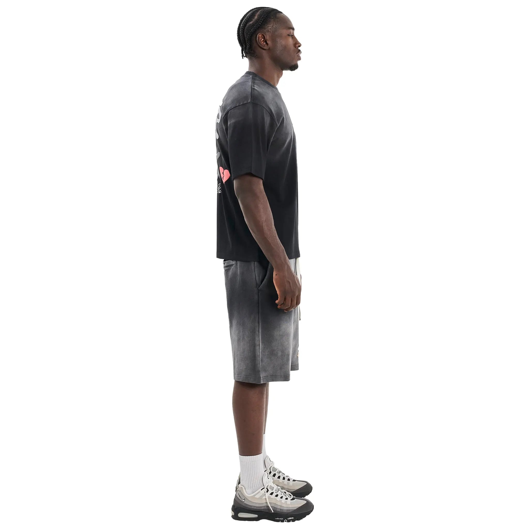 Side View of Legende Paris Realer Than Most Black T-Shirt