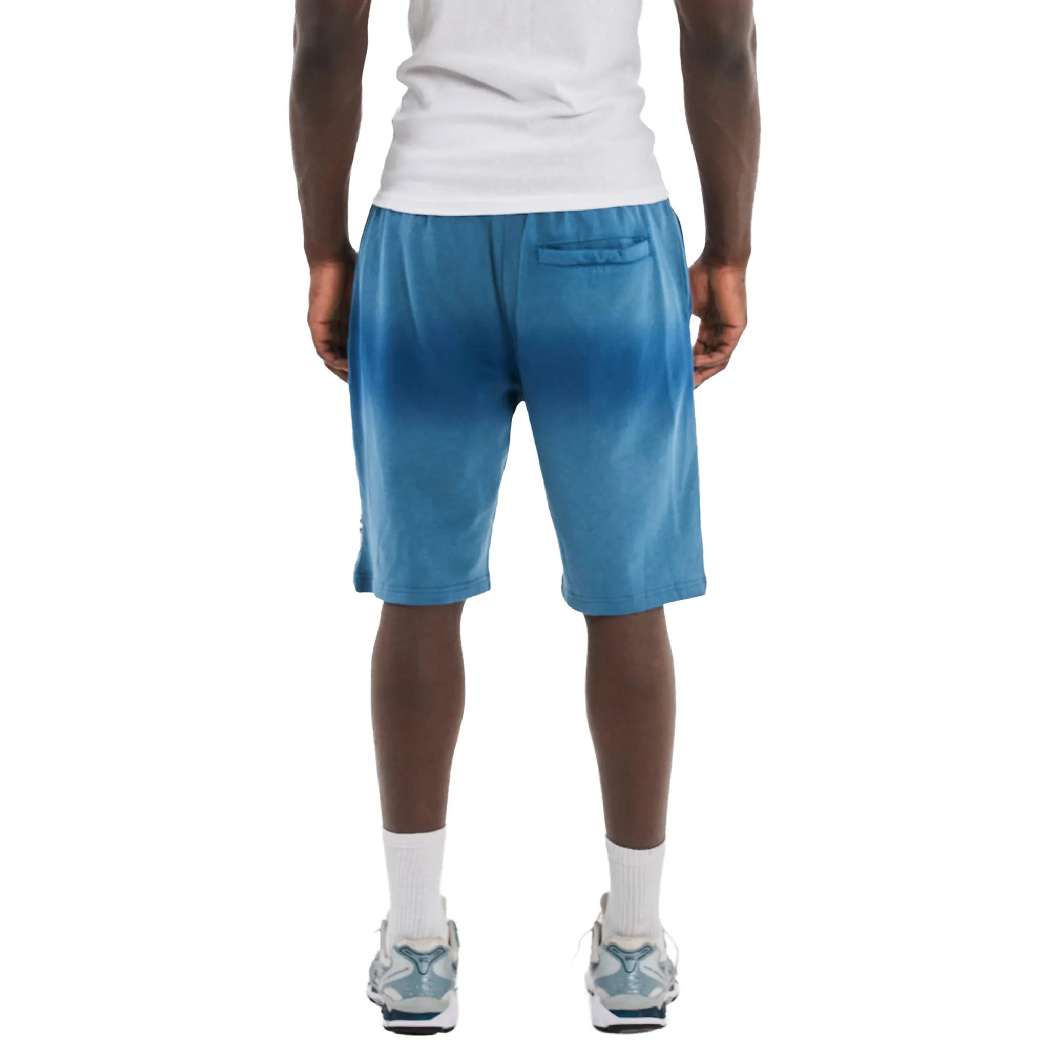 Back View of Legende Paris Realer Than Most Blue Shorts