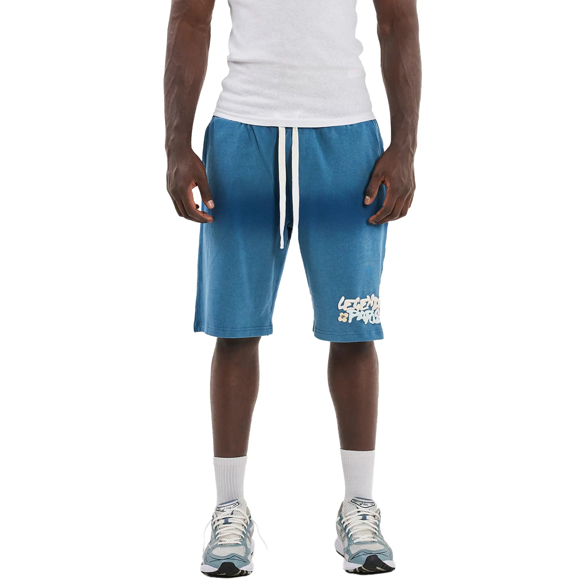 Front View of Legende Paris Realer Than Most Blue Shorts
