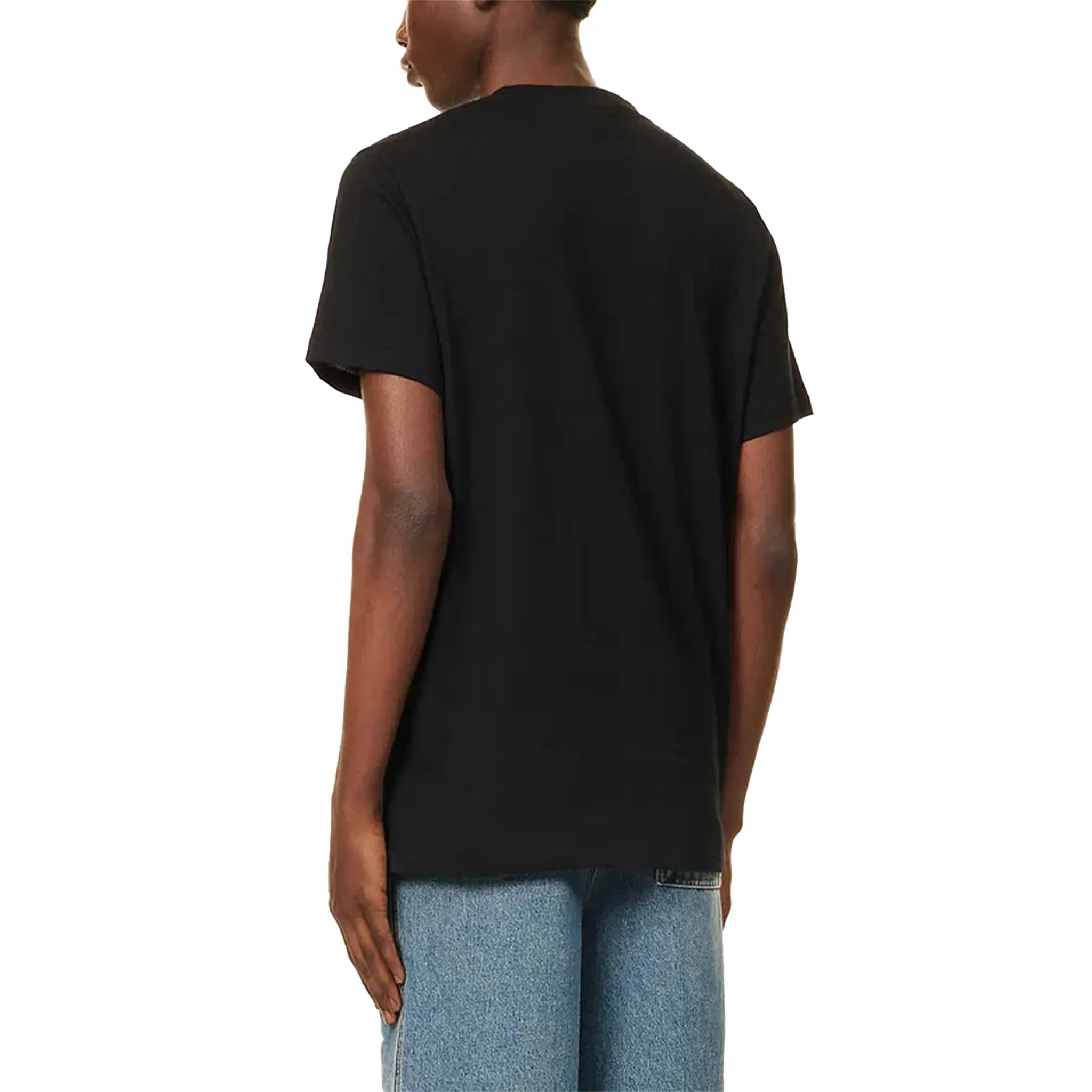 Model back view of Loewe Anagram Fake Pocket Black T Shirt H526Y22X25-1100 