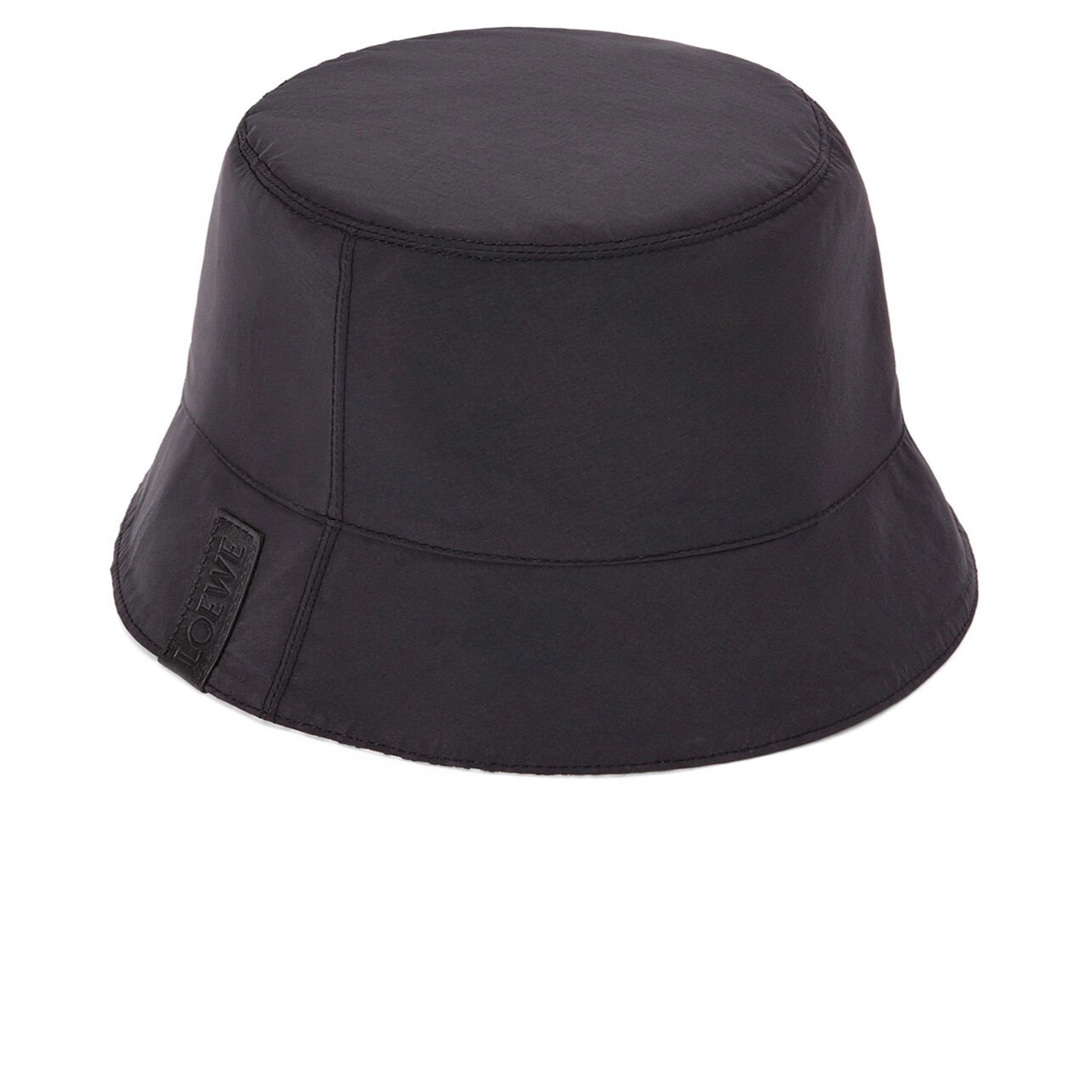 Front view of Loewe Anagram Jacquard Reversible Navy Black Bucket Hat K820HB1X13