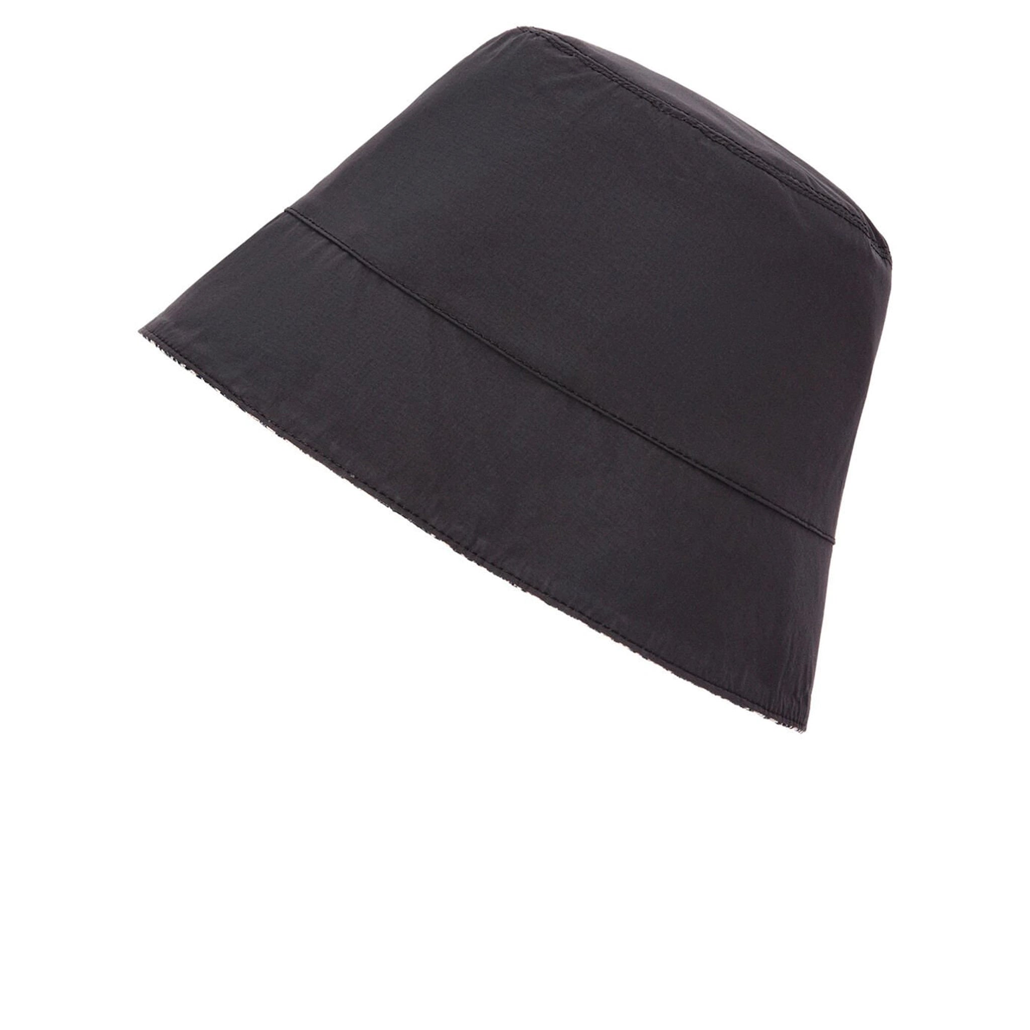 Side view of Loewe Anagram Jacquard Reversible Navy Black Bucket Hat K820HB1X13
