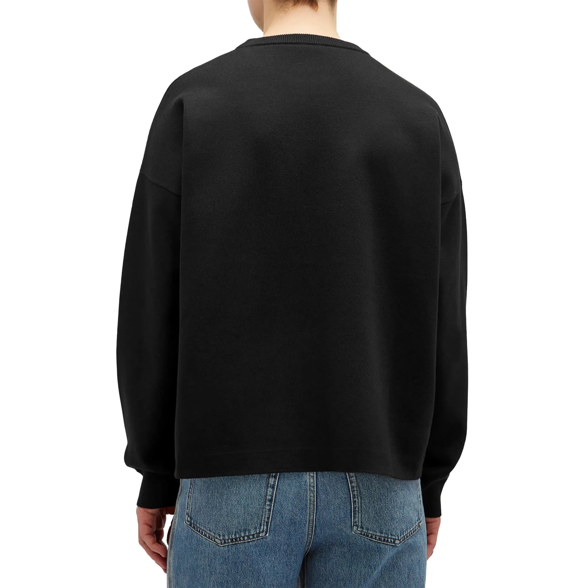 Back View of Loewe Anagram Pocket Cotton and Viscose Black Sweatshirt H526Y14KDK-1100