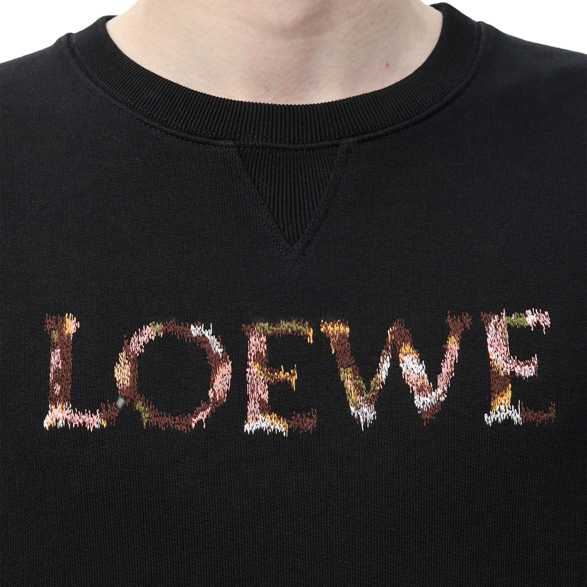Detailed View of Loewe Regular Fit Cotton Black Sweatshirt H526Y24X63-1100