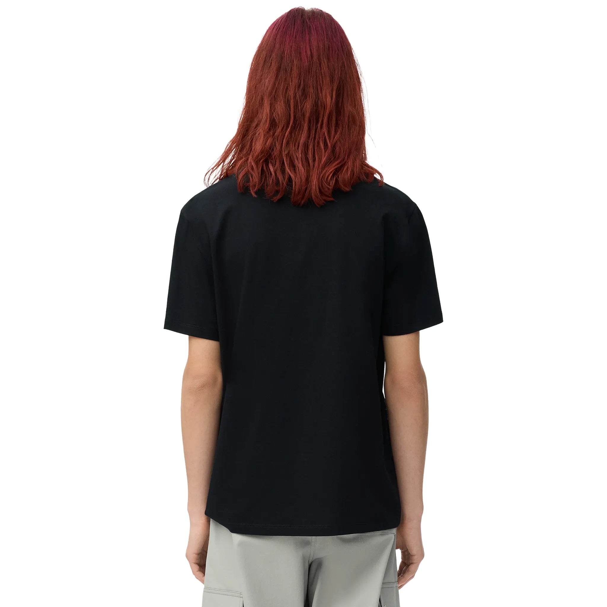 Back View of Loewe Relaxed Fit Cotton Black T Shirt H526Y22XCM-1100