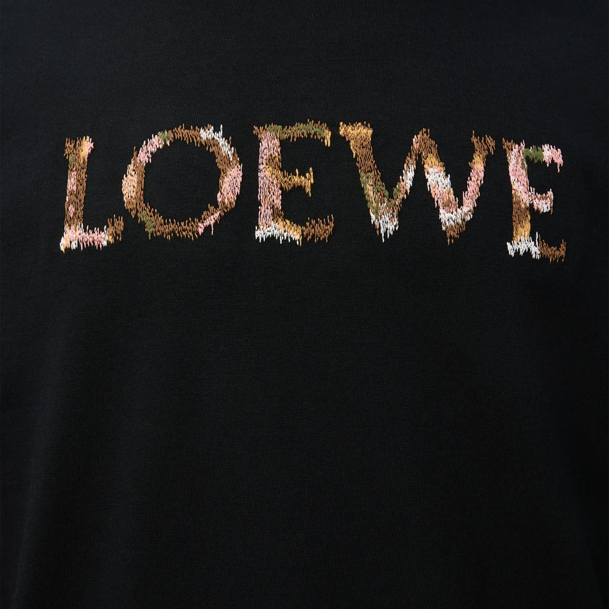 トップス LOEWE Loewe Relaxed Fit Logo Embroidery Black T-Shirt | H526Y22XCM-1100
