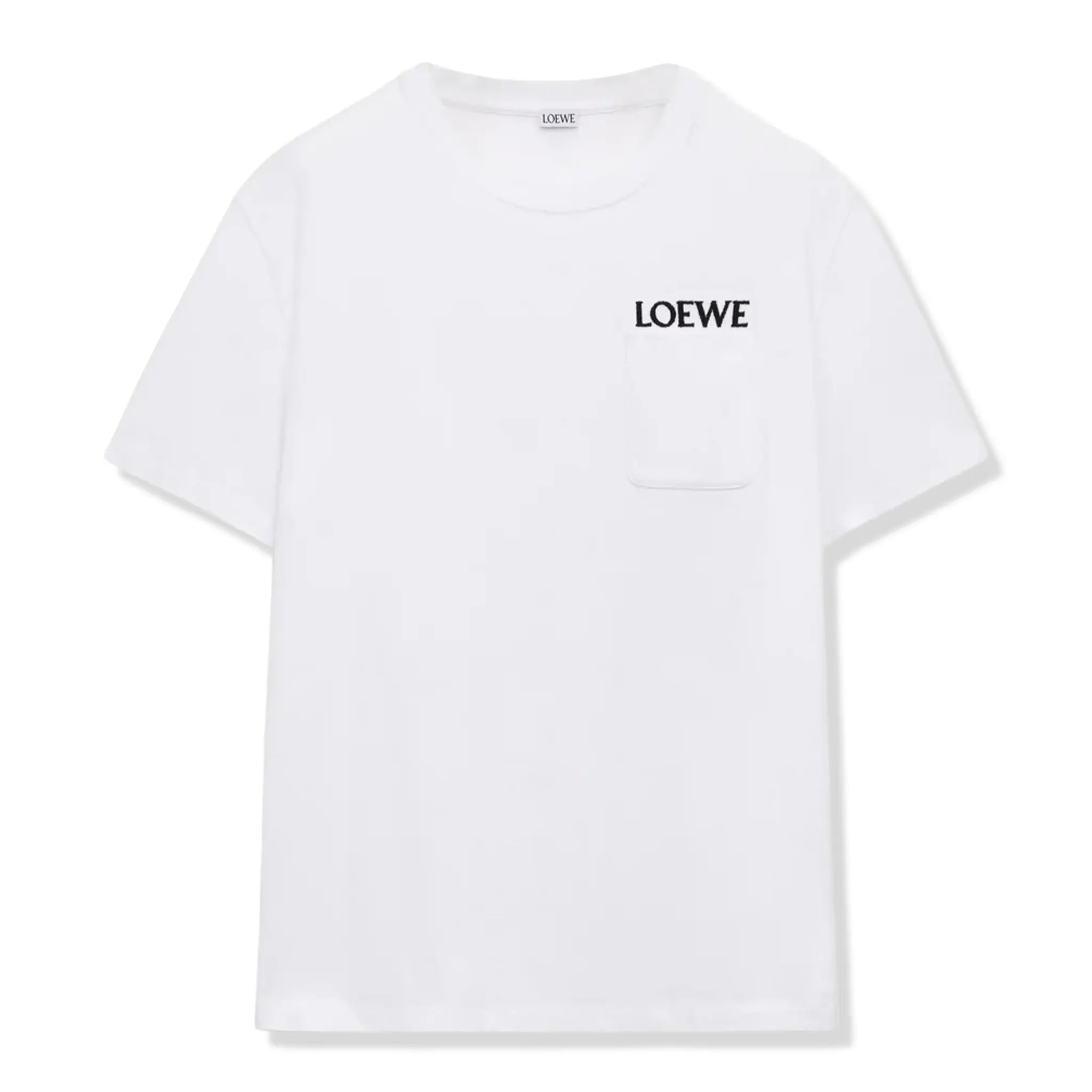 Front View of Loewe Relaxed Fit Cotton White T-Shirt H526Y22XDE-2100