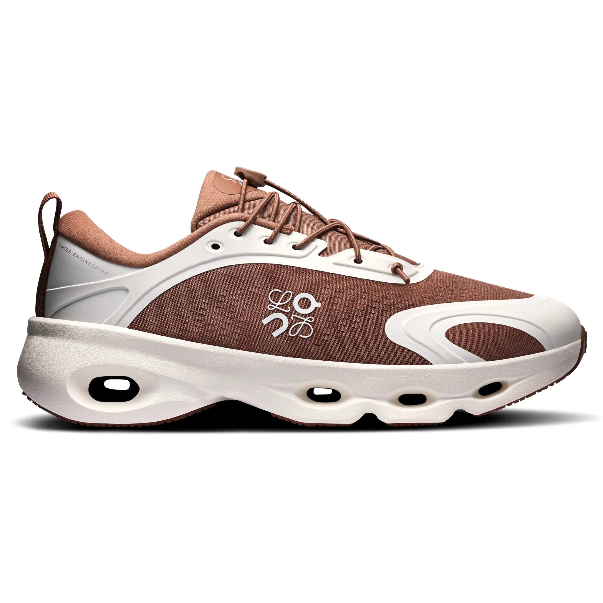 Side View of Loewe x On Running Cloudsolo Eggshell Taupe 3WF30605479