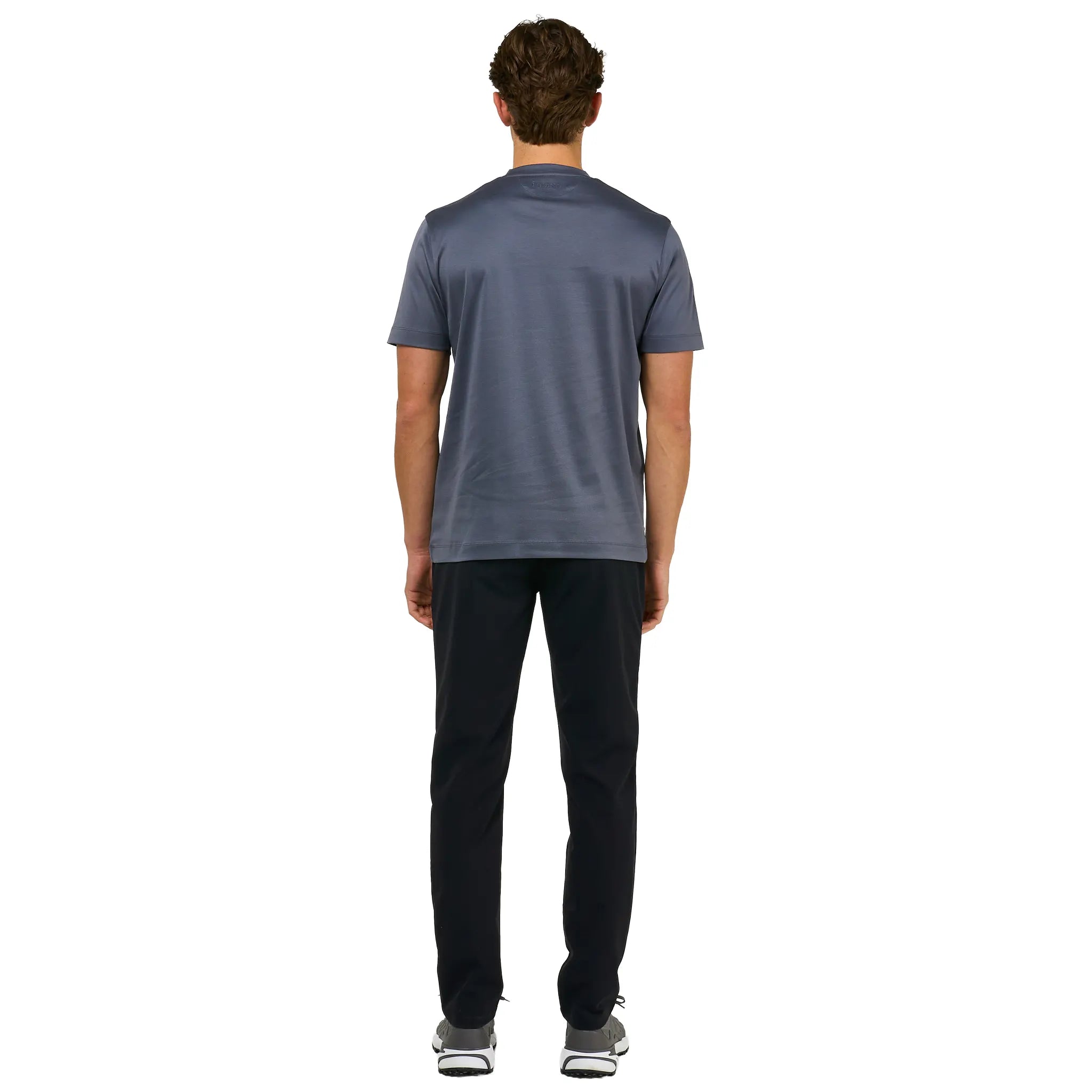 Back View of Loiano Egyptian Cotton Steel T Shirt