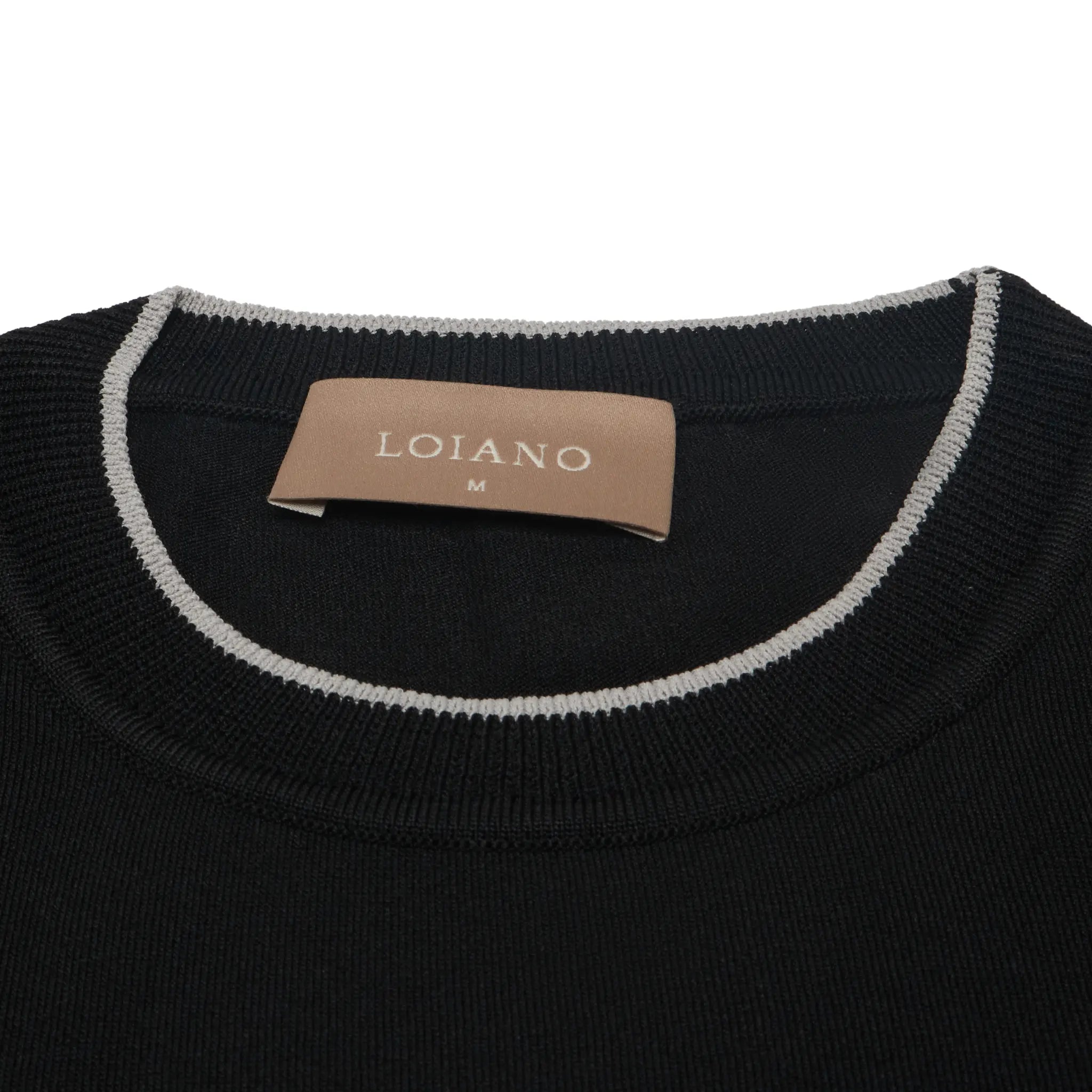 Loiano Rayon Knit Black T-Shirt