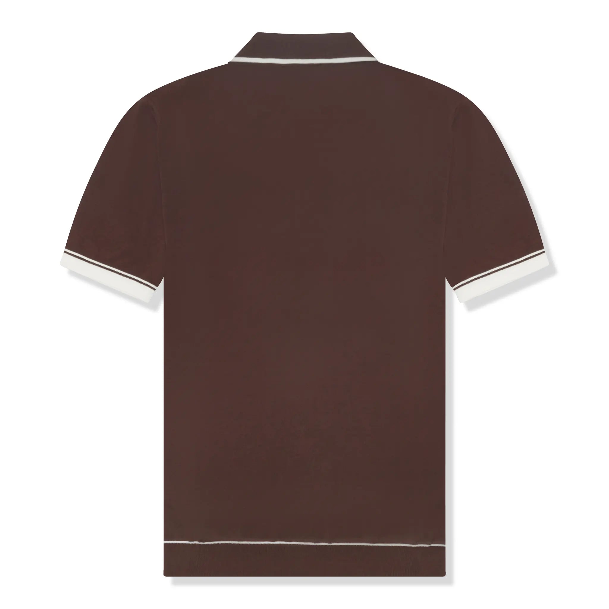 Back View of Loiano Rayon Knit Brown Polo Shirt