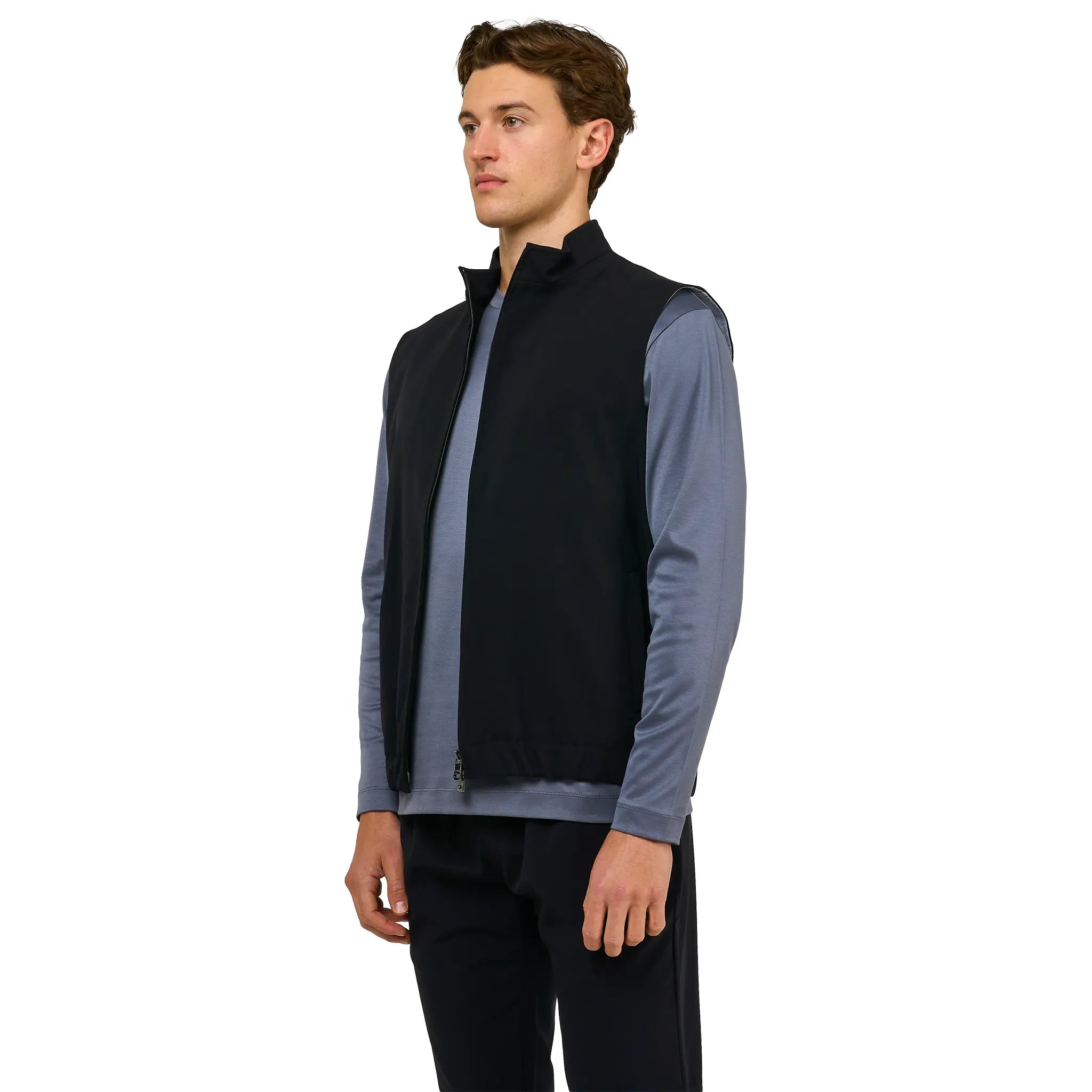 Front Side View of Loiano Tech Black Gilet