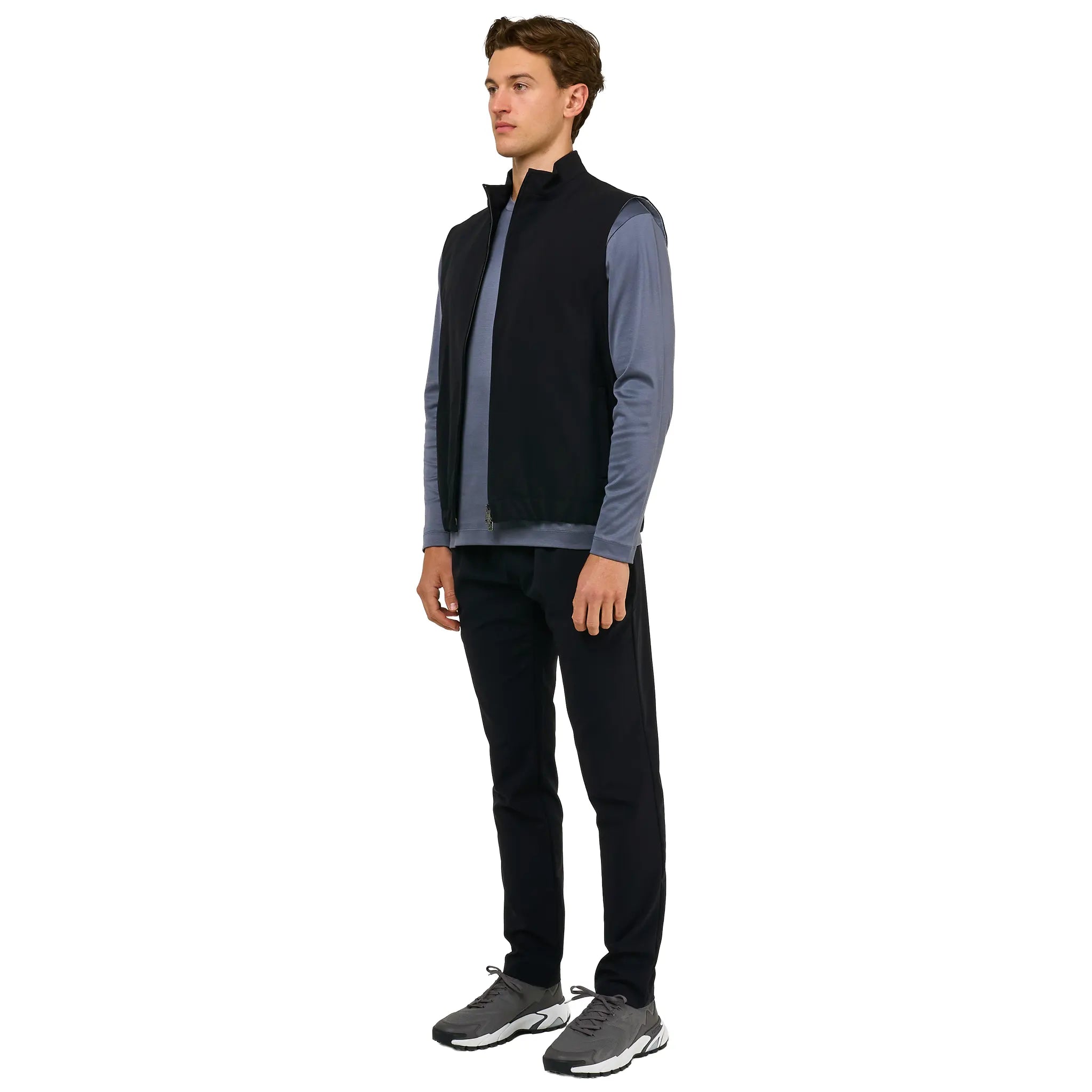 Model View of Loiano Tech Black Gilet