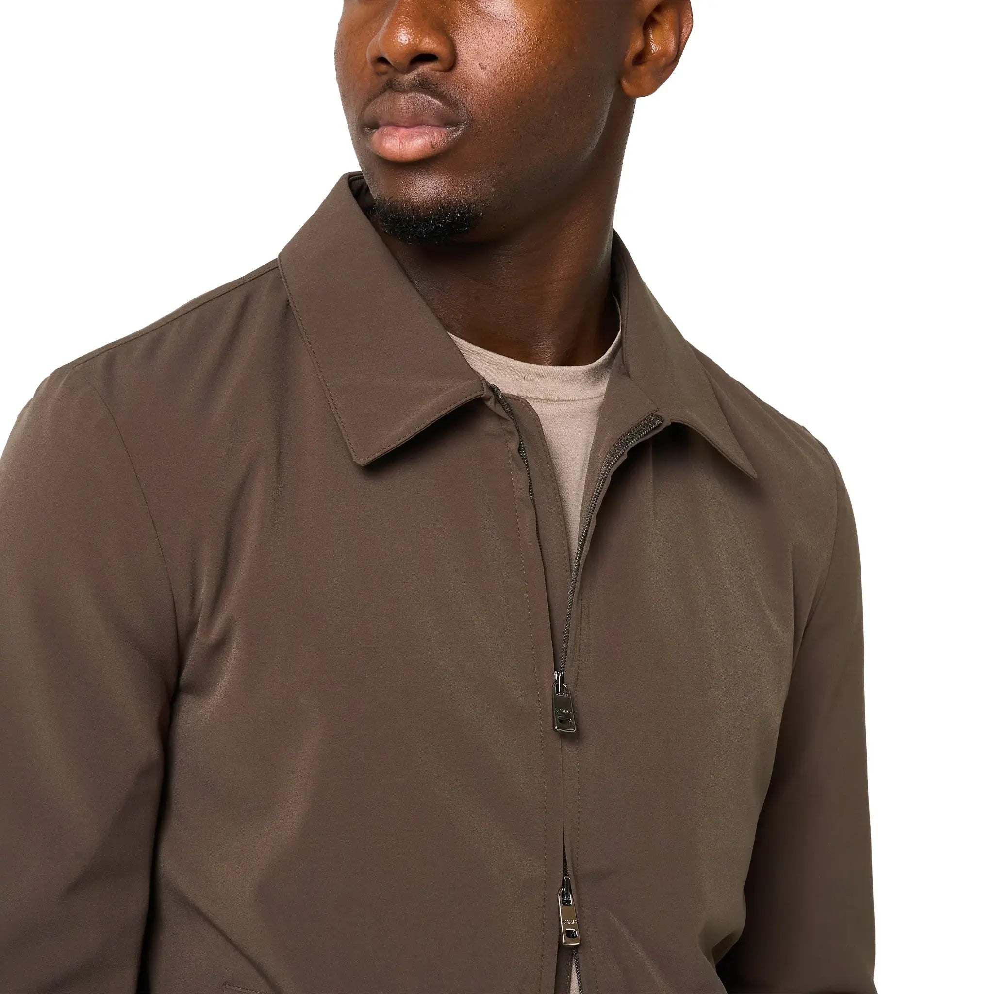 Detailed View of Loiano Tech Khaki Jacket