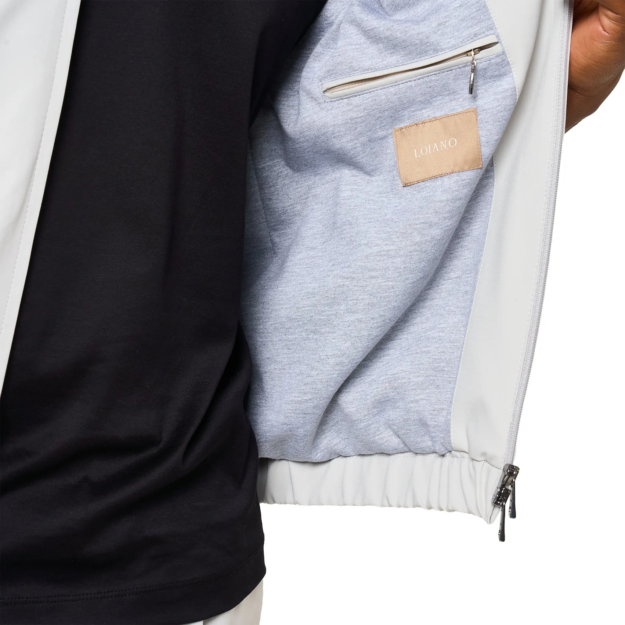 Detailed View of Loiano Tech Light Grey Gilet