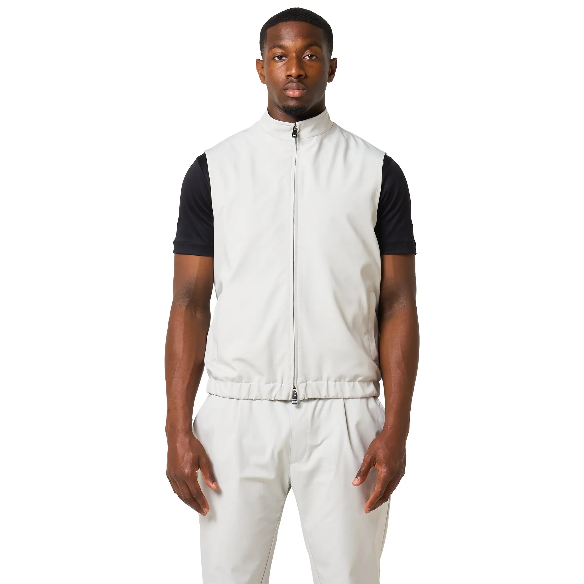 Front View of Loiano Tech Light Grey Gilet