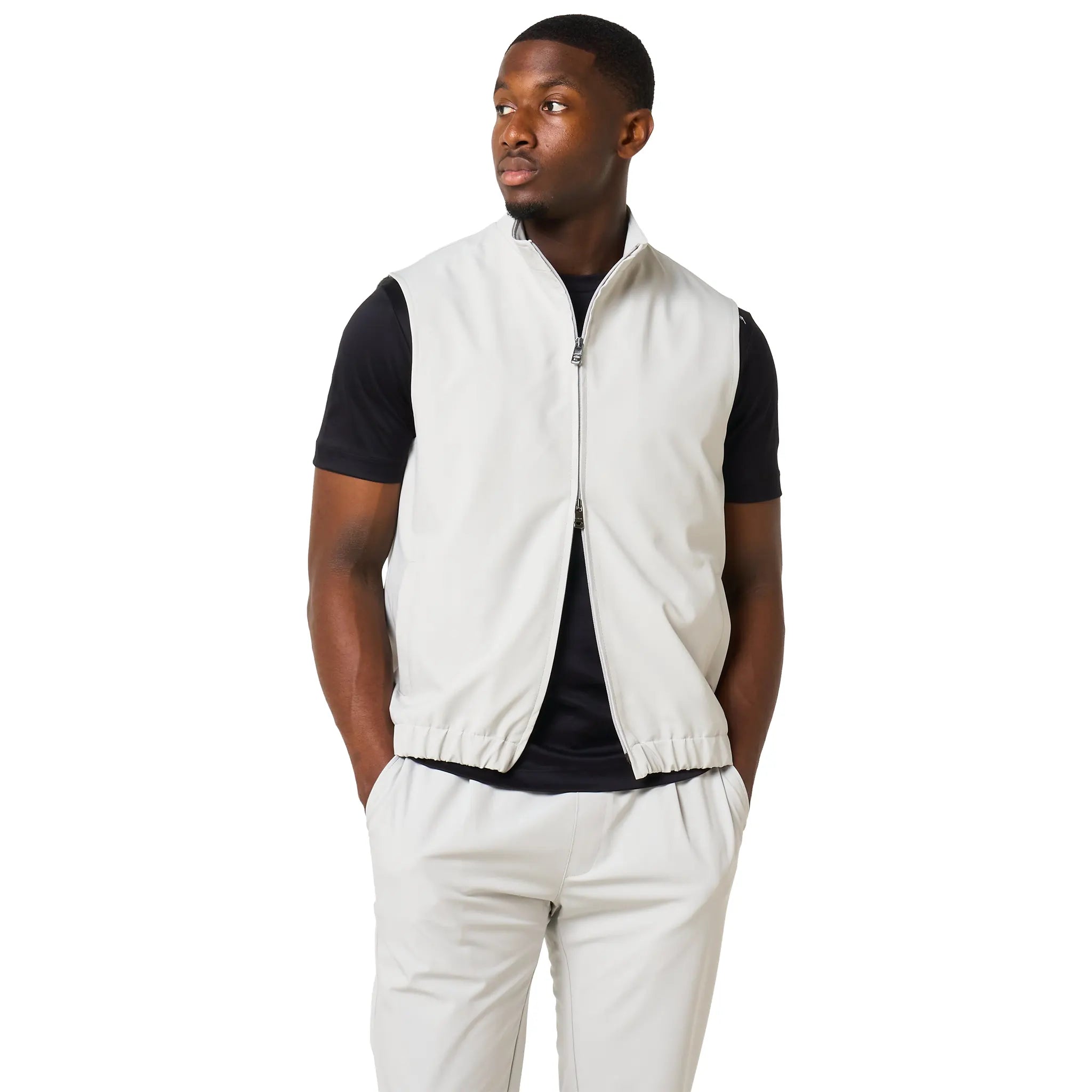Front View of Loiano Tech Light Grey Gilet