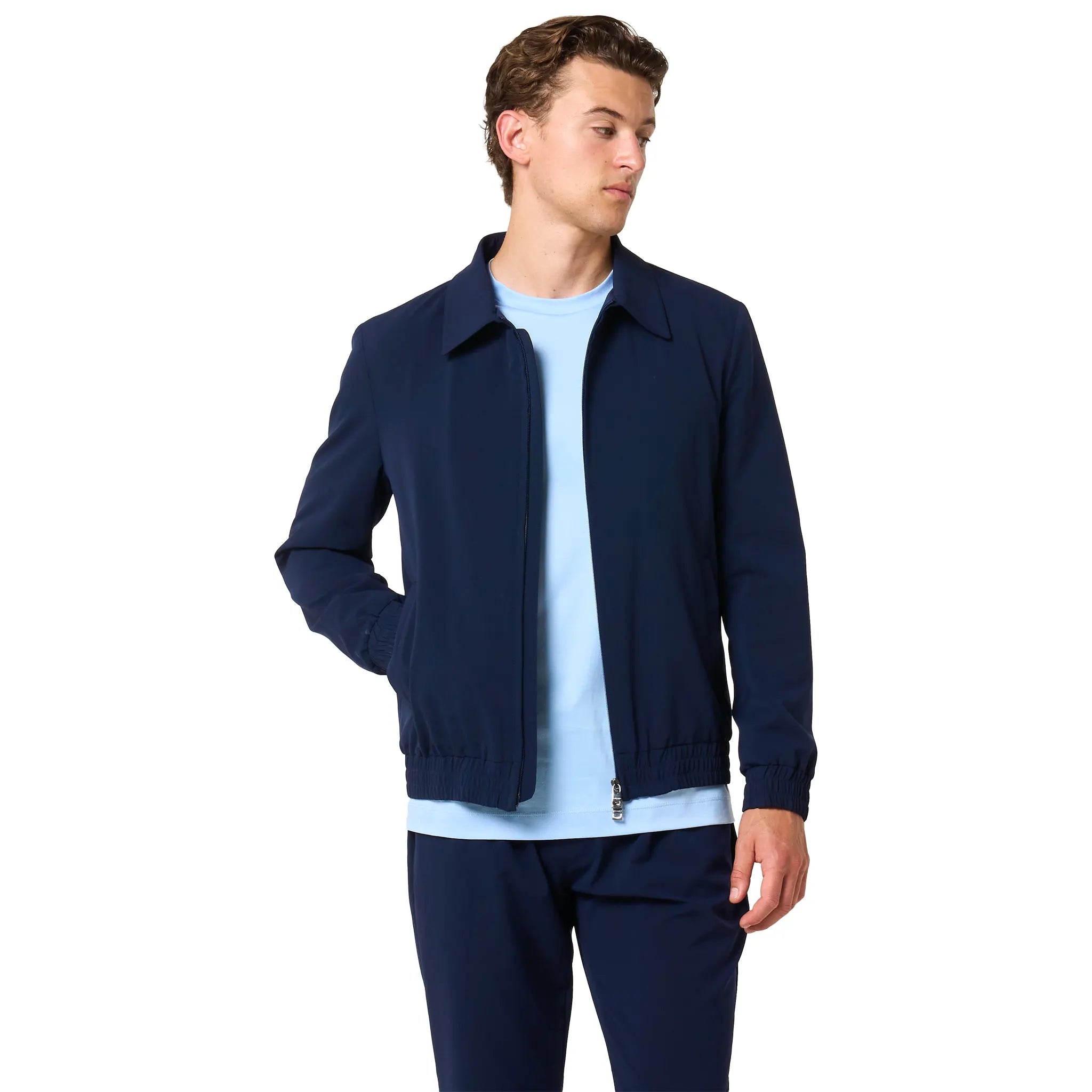 Front View of Loiano Tech Navy Jacket