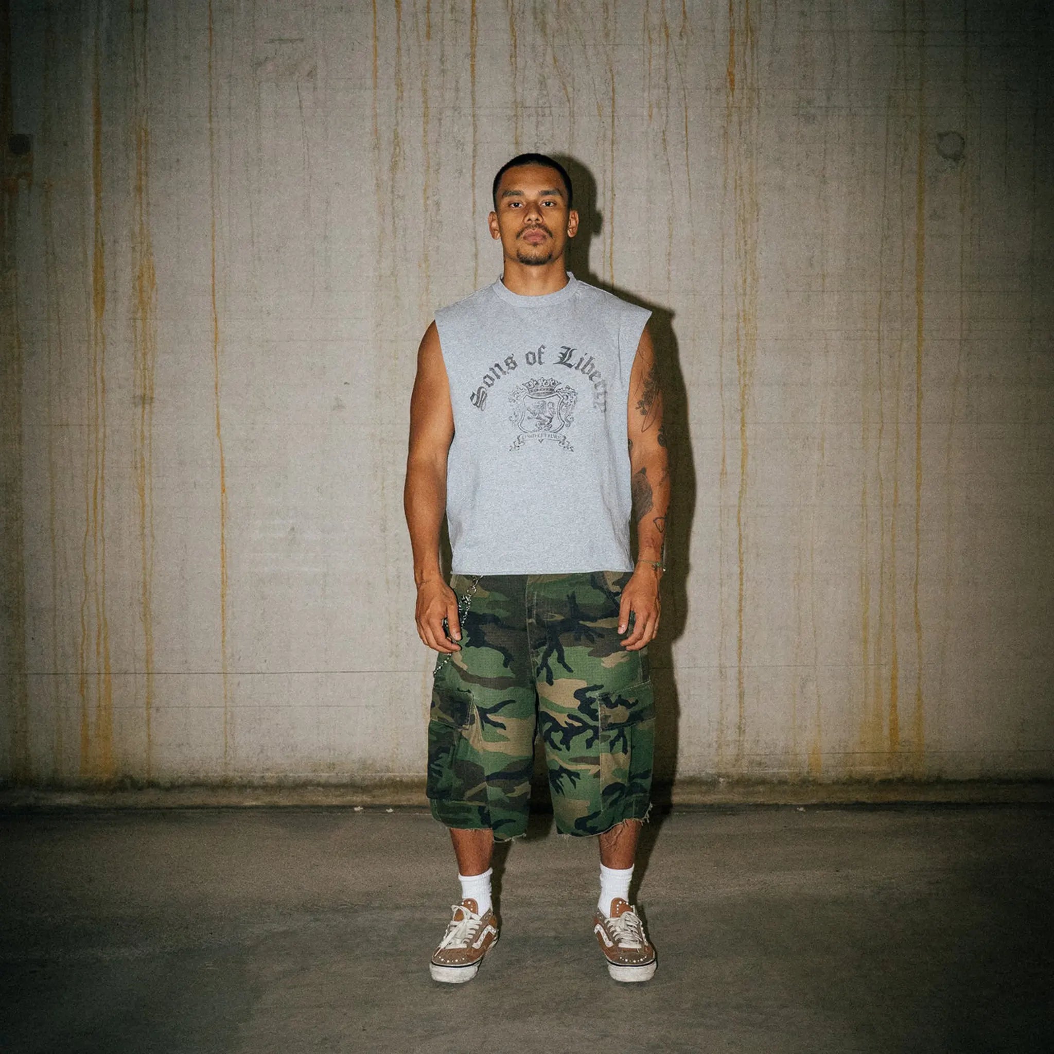 Front View of Lord Culture Sons Of Liberty Grey Vest