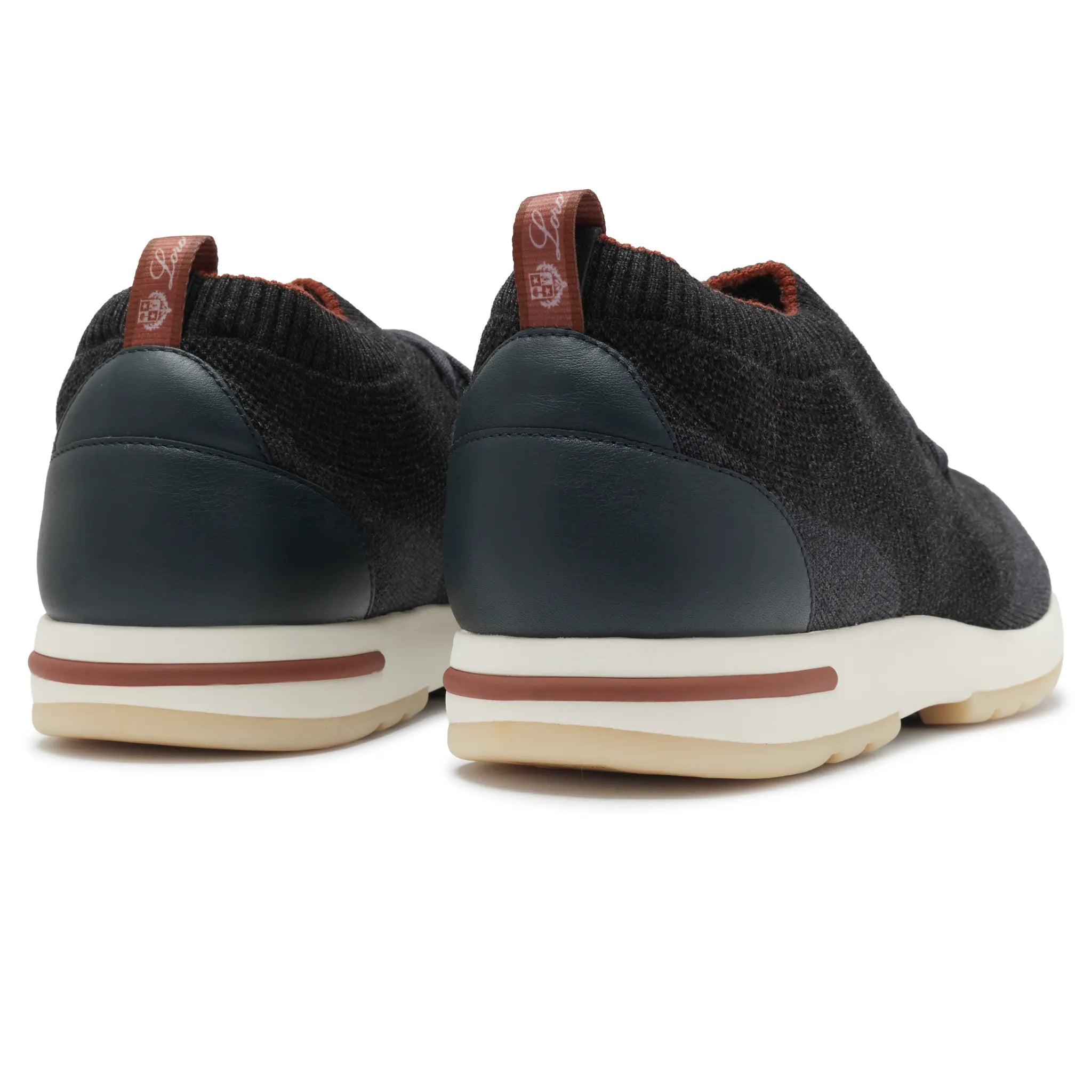 Back Side View of Loro Piana 360 LP Flexy Walk Wish Intrinsic Grey Sneaker FAI1540_F6ZA