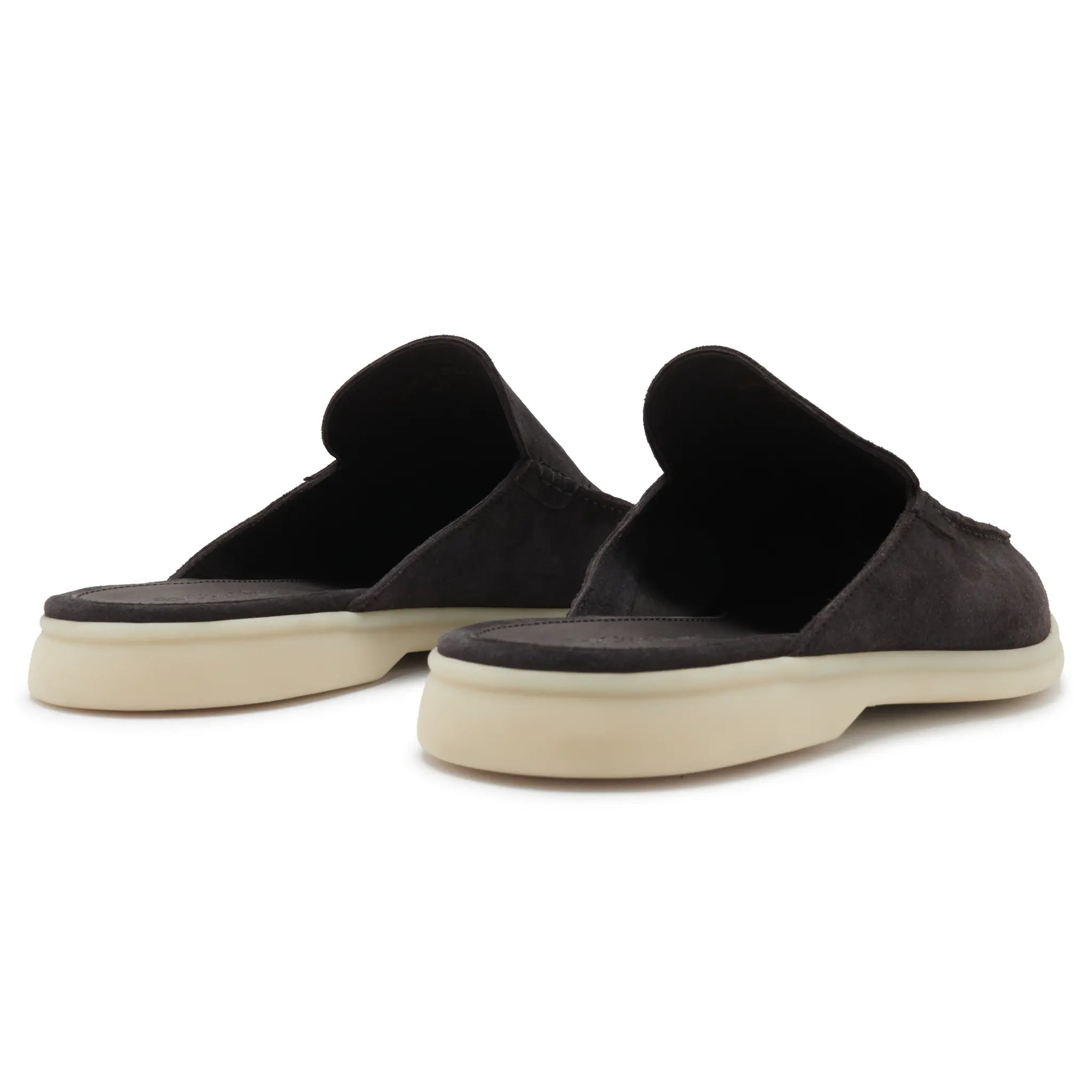 Back Side View of Loro Piana Babouche Walk Suede Ink Loafers FAM3488_MA56