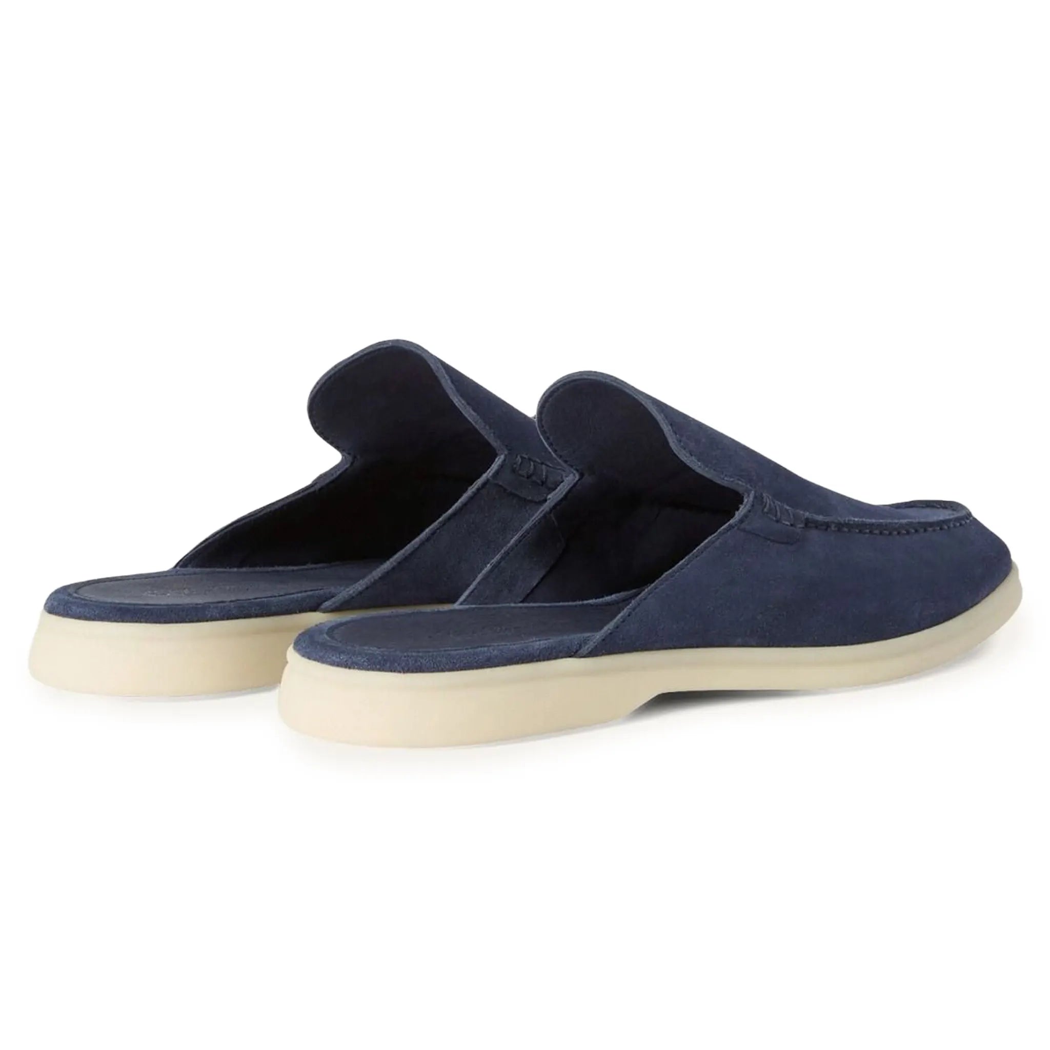 Back Side View of Loro Piana Babouche Walk Suede Racing Blue Loafers FAM3488-W0UC