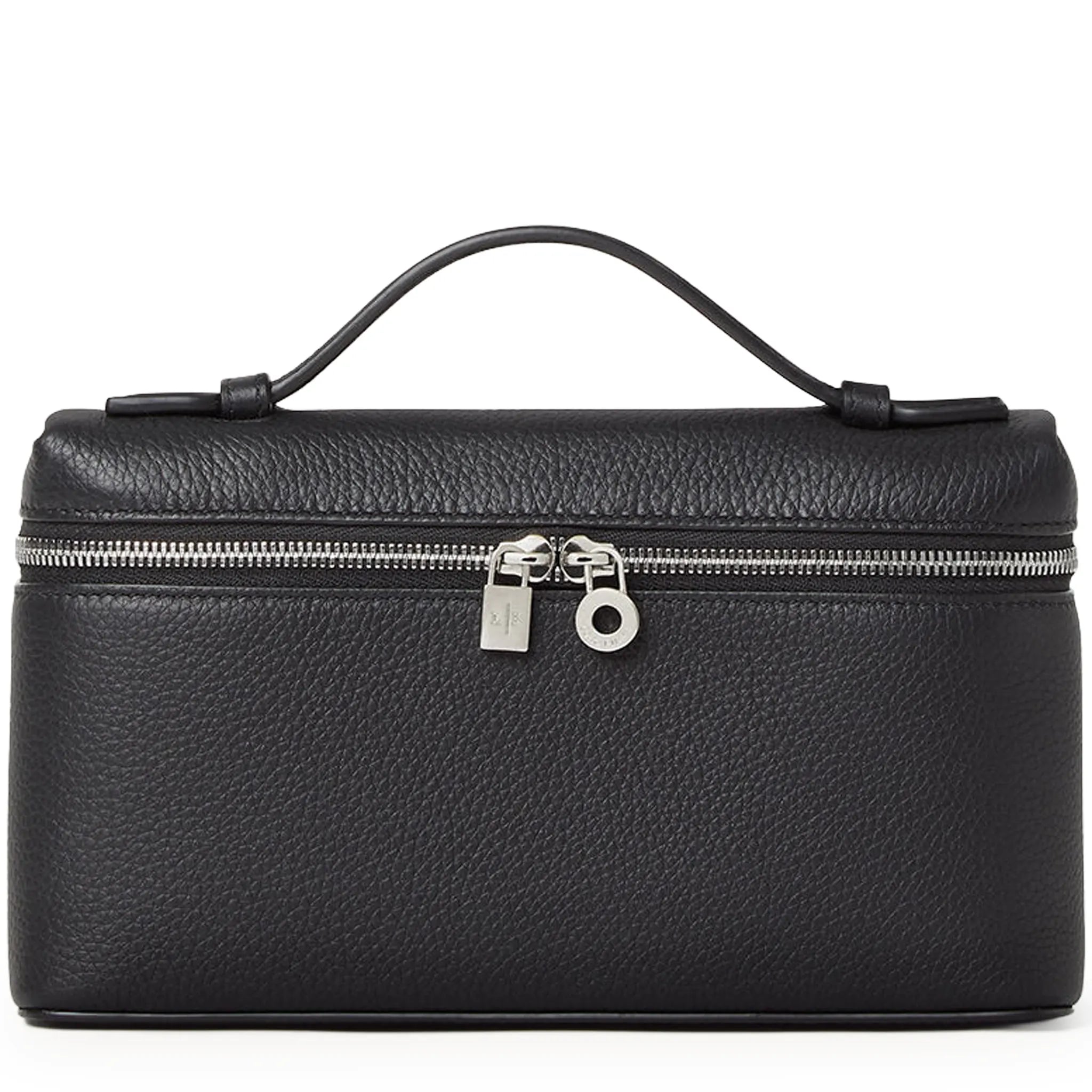 Front Side View of Loro Piana Extra Pocket L19 Black Antique Silver Shoulder Bag