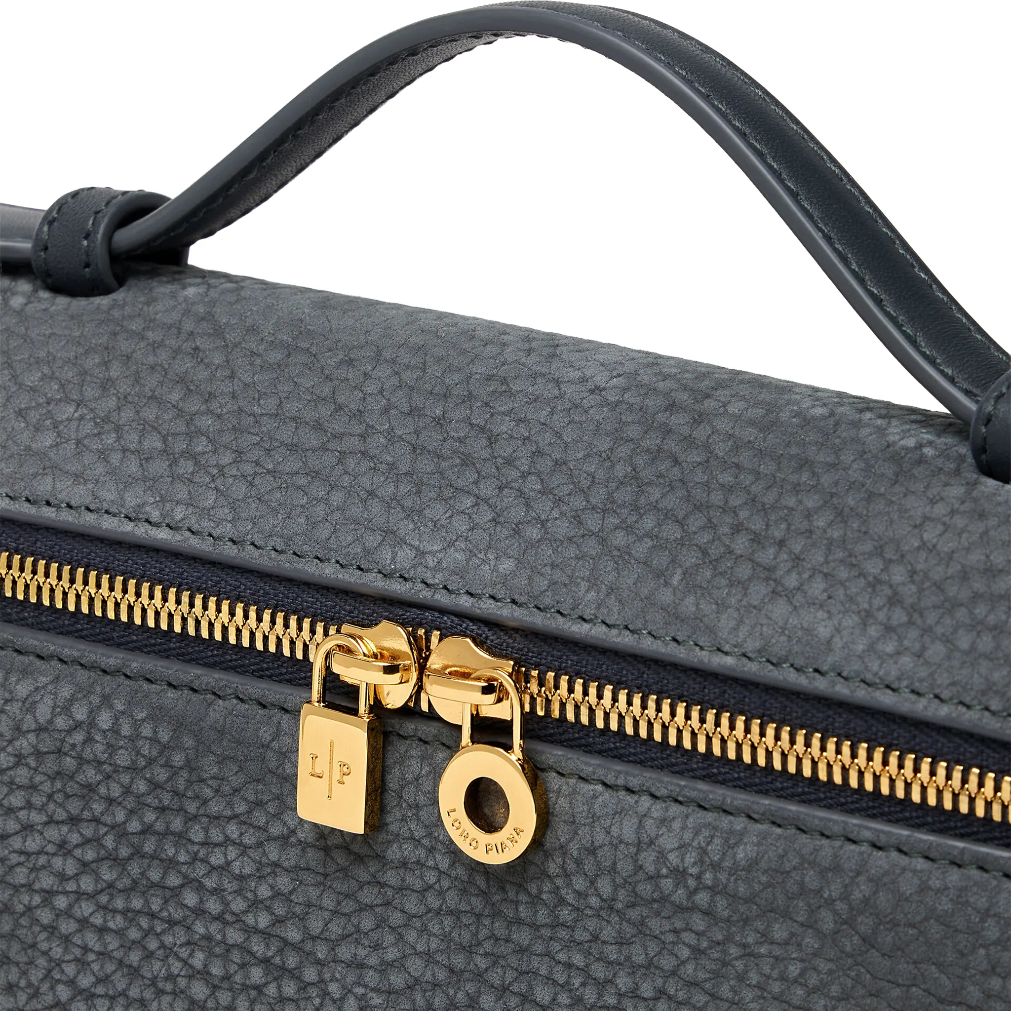 Detailed View of Loro Piana Extra Pocket L19 Calfskin Blue Green Sun Gold Shoulder Bag FAP6658_706E