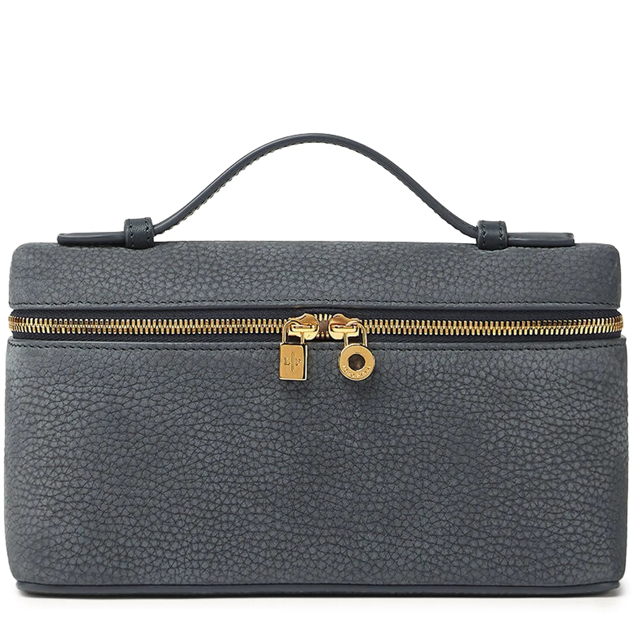 Front View of Loro Piana Extra Pocket L19 Calfskin Blue Green Sun Gold Shoulder Bag FAP6658_706E