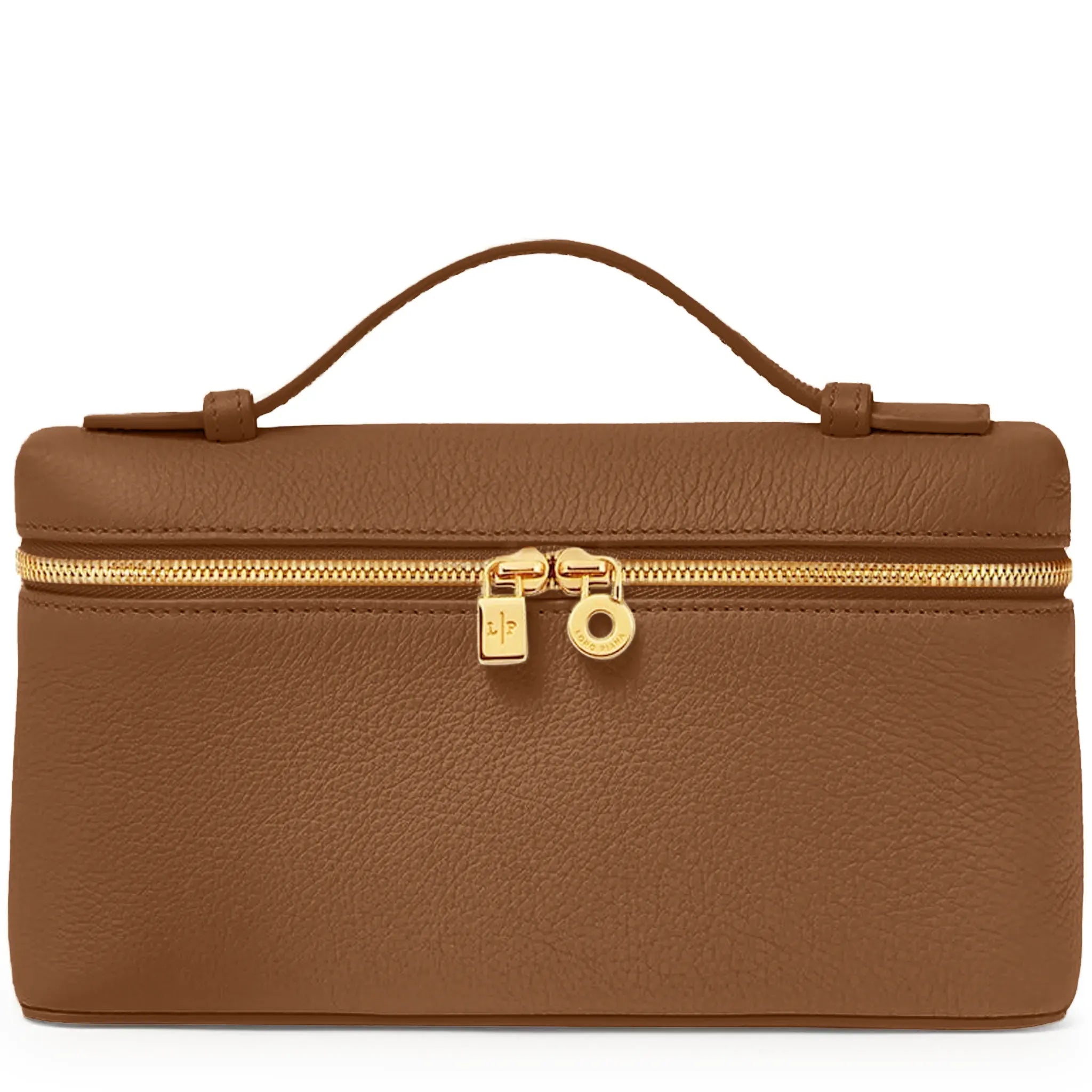 Front View of Loro Piana Extra Pocket L19 Camel Sun Gold Shoulder Bag