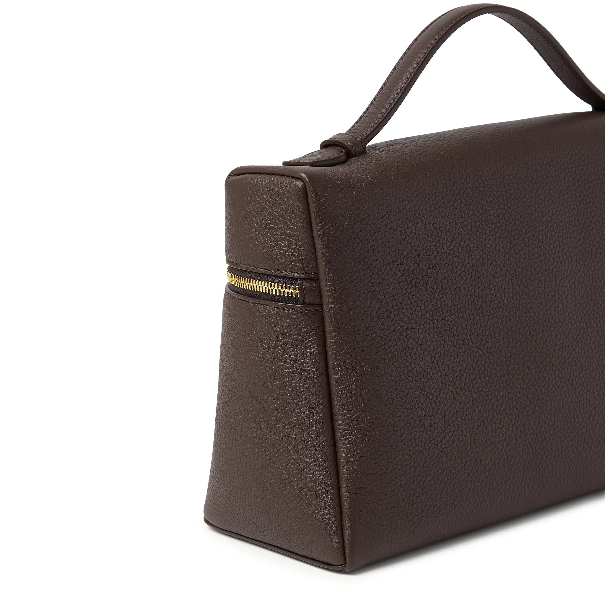 Back Side View of Loro Piana Extra Pocket L19 Dark Chocolate Sun Gold Shoulder Bag FAN4045_H0TO