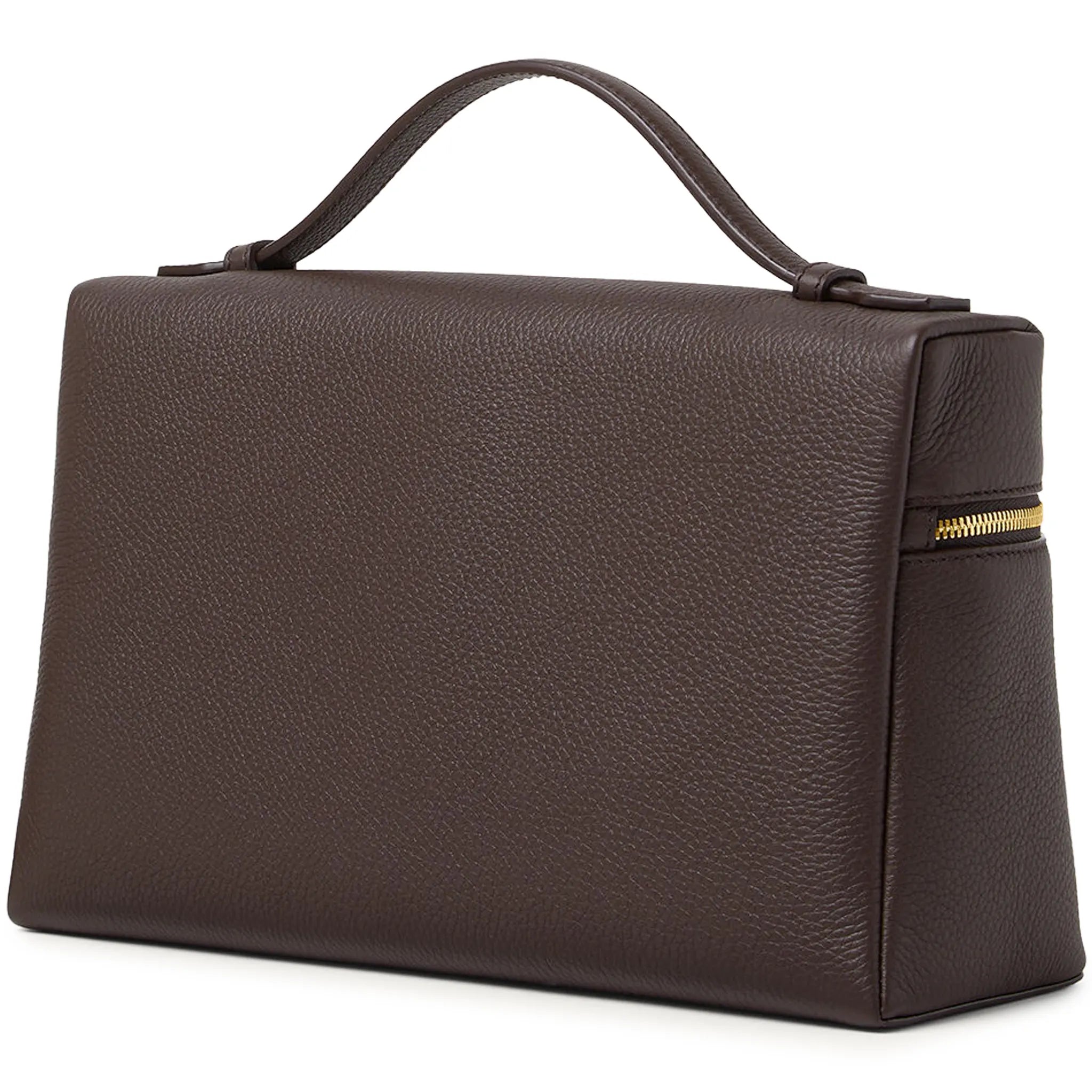 Back Side View of Loro Piana Extra Pocket L19 Dark Chocolate Sun Gold Shoulder Bag FAN4045_H0TO