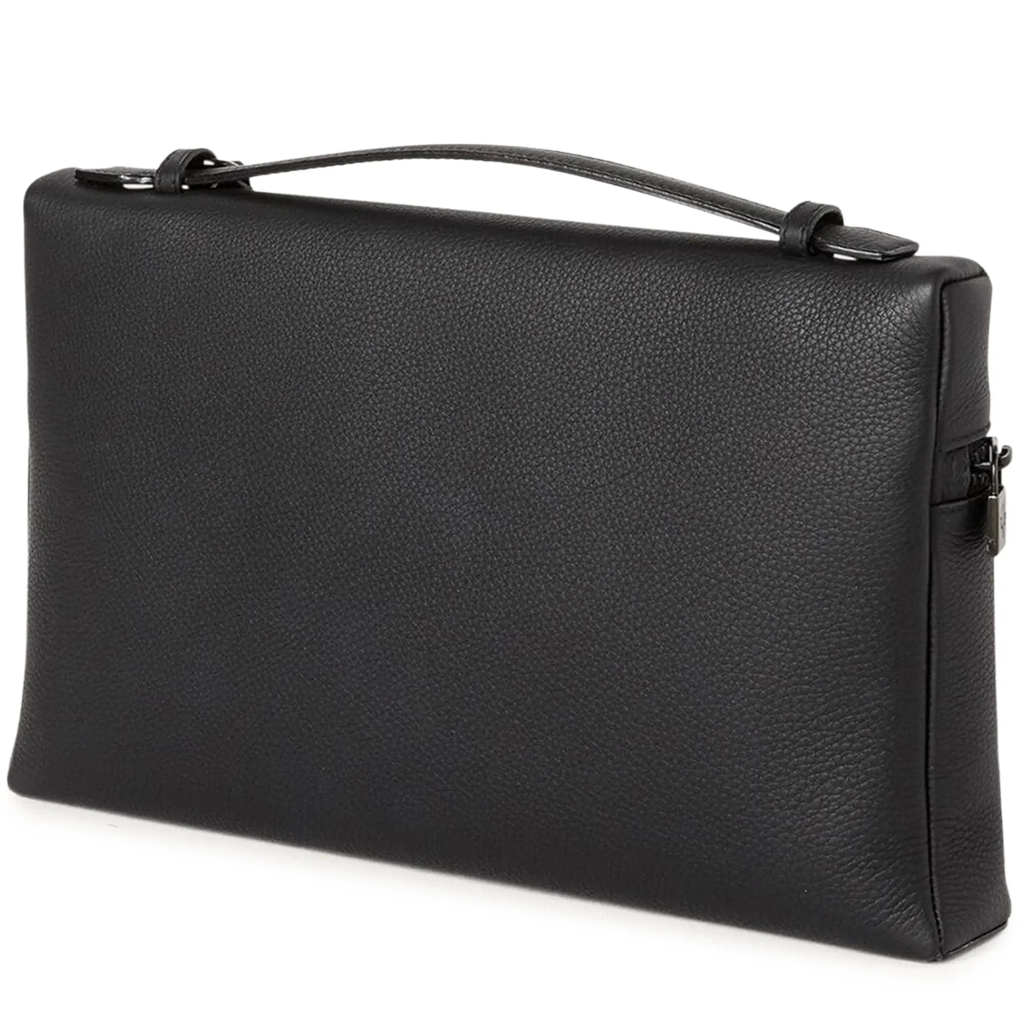 Back View of Loro Piana Extra Pouch L29 Calfskin Black Matt FAN9085_804N