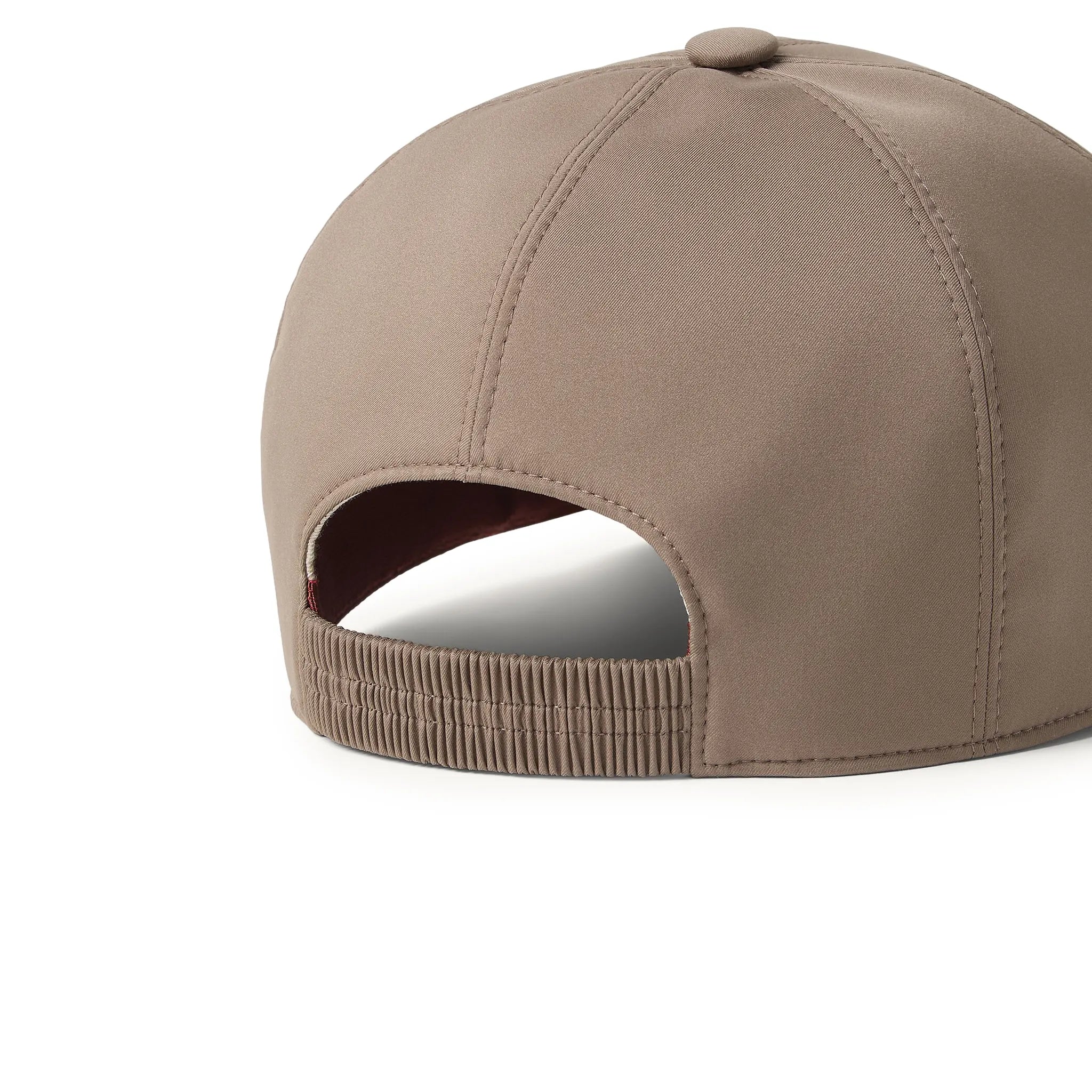 Back View of Loro Piana Microfibre Storm System Almond Ivory Baseball Cap FAP9958_B5U6
