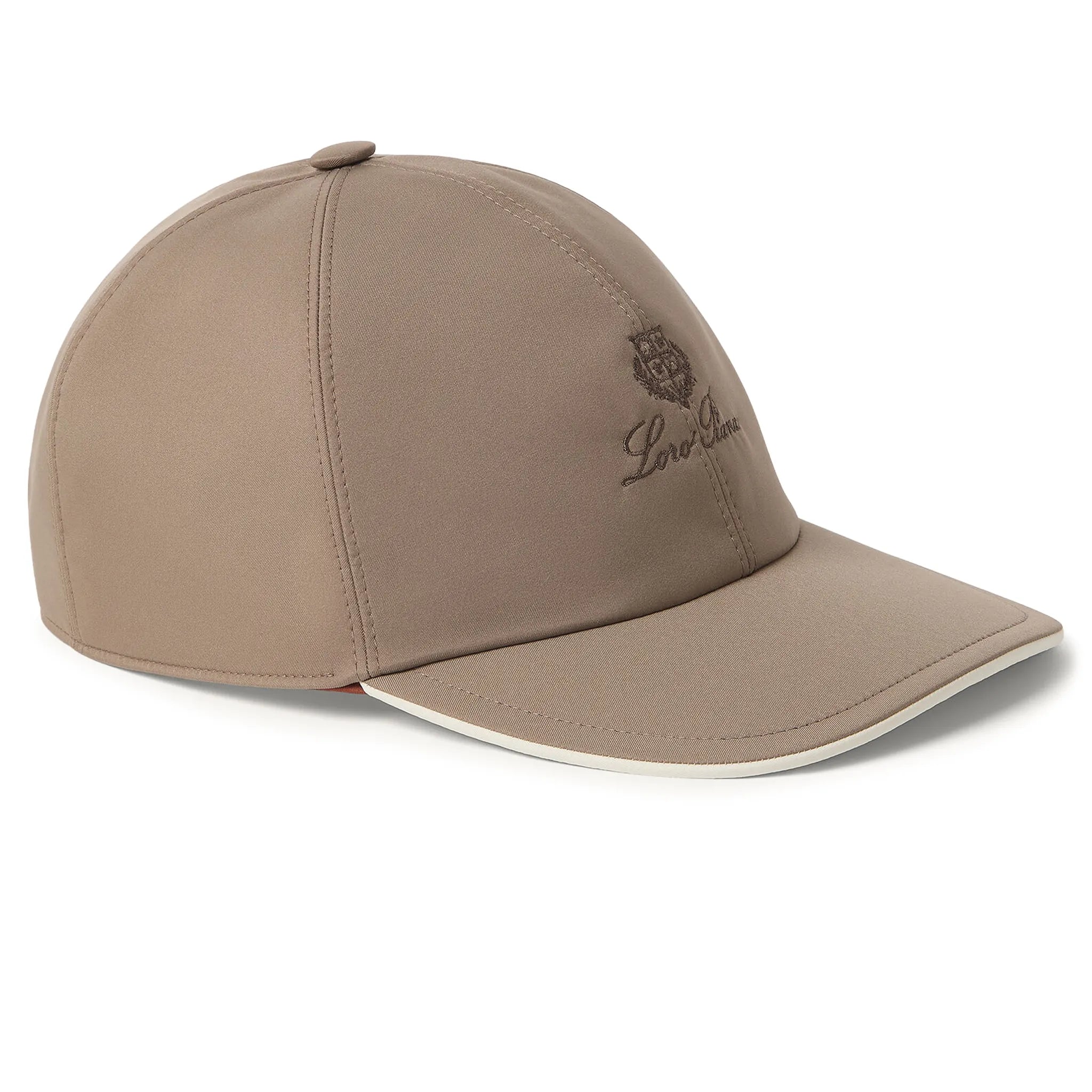 Front View of Loro Piana Microfibre Storm System Almond Ivory Baseball Cap FAP9958_B5U6