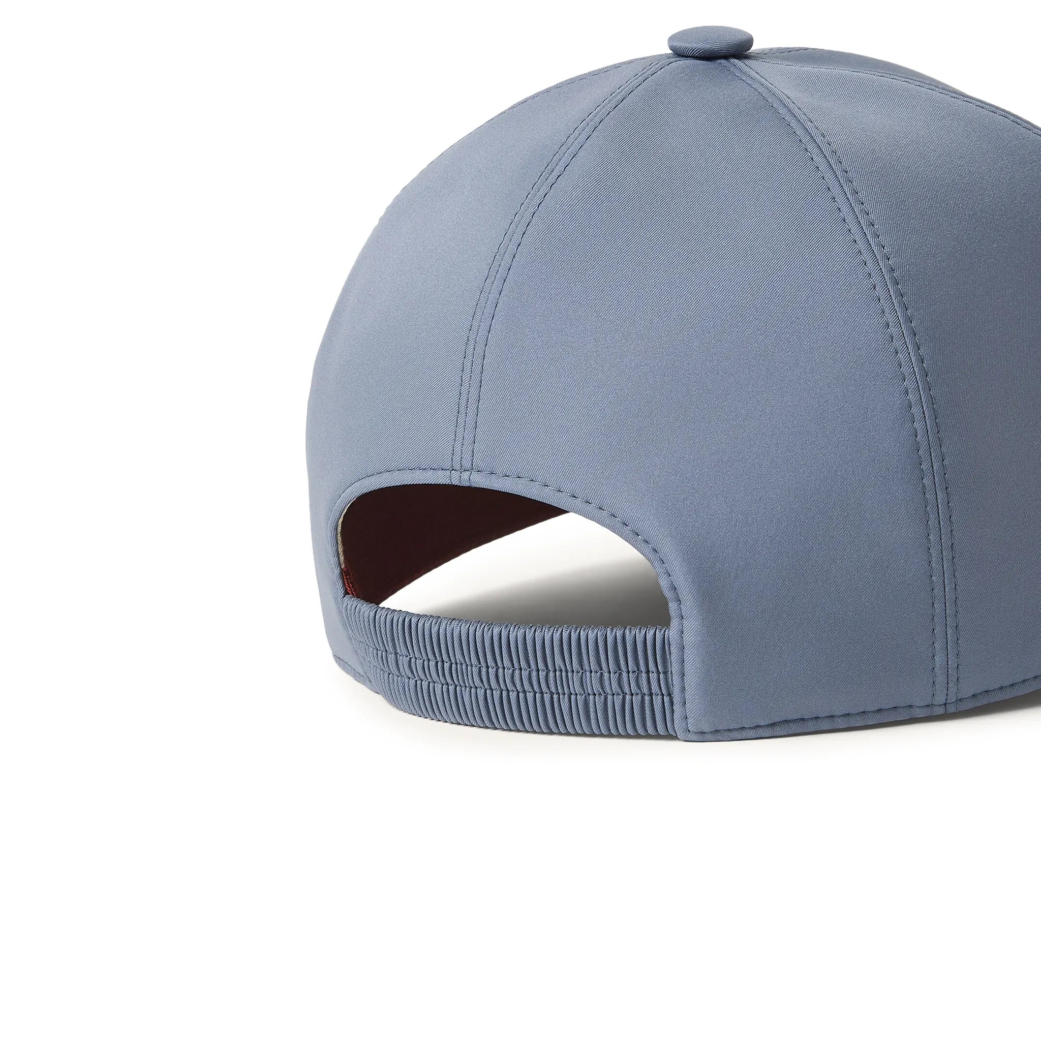 Back View of Loro Piana Microfibre Storm System Blurred Clouds Ivory Baseball Cap FAP9958_B5U9