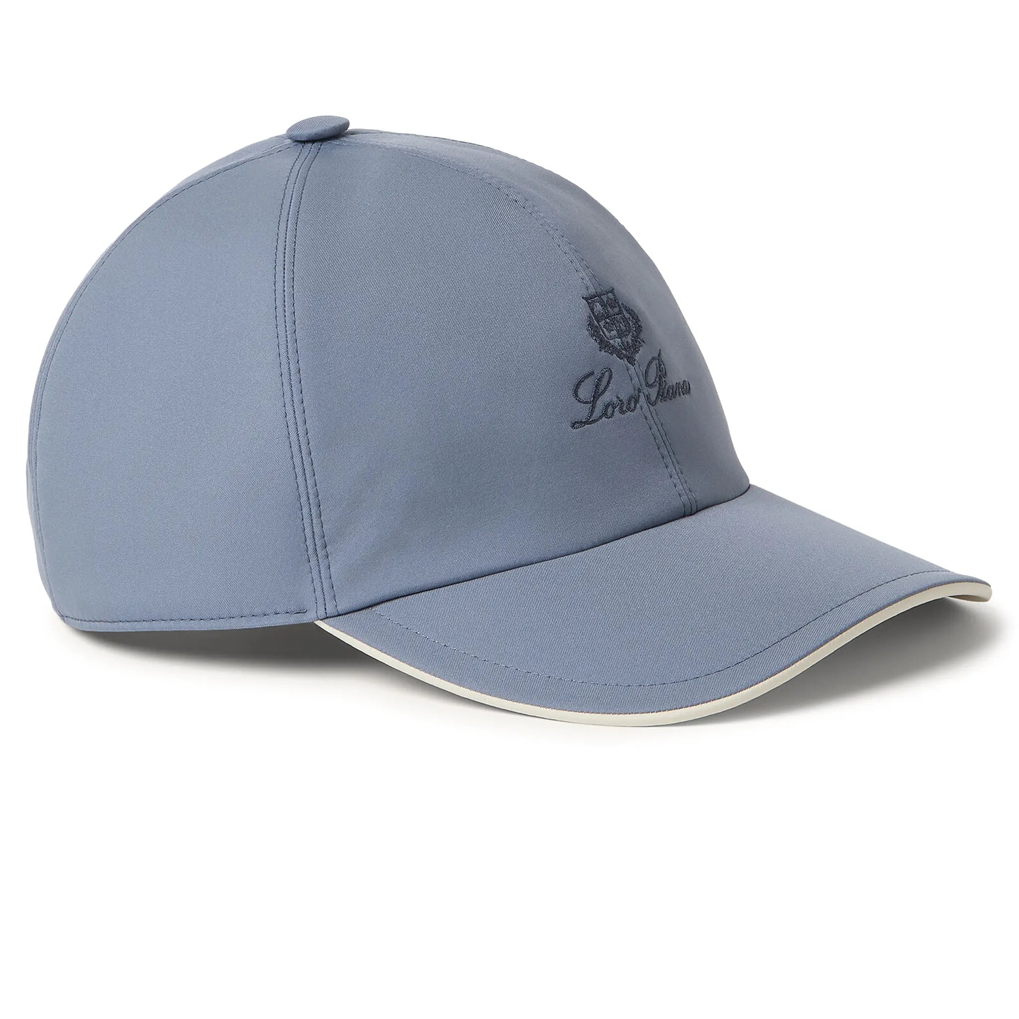 Front View of Loro Piana Microfibre Storm System Blurred Clouds Ivory Baseball Cap FAP9958_B5U9
