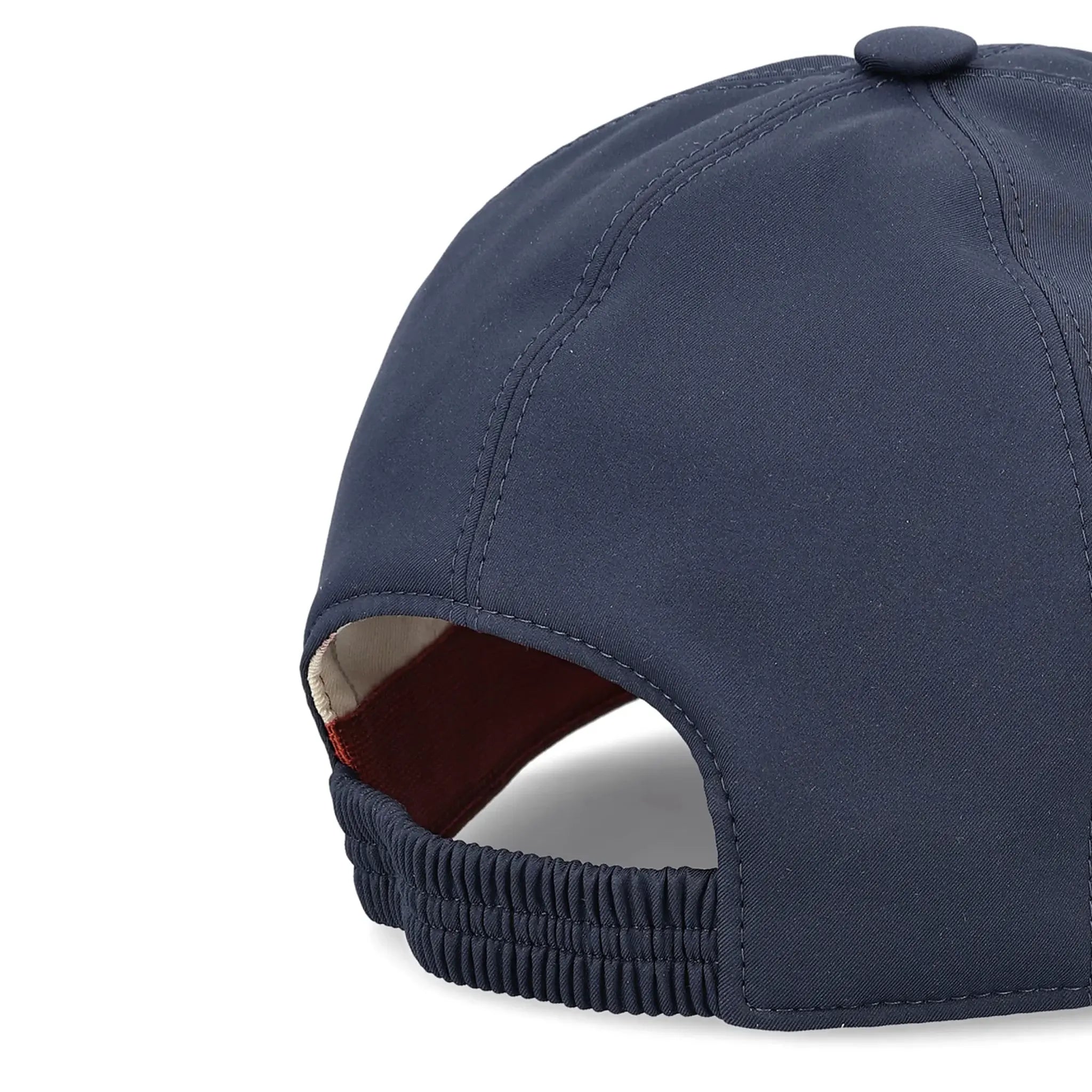 Back View of Loro Piana Microfibre Storm System Royal Navy Ivory Baseball Cap FAP9958_B1MM