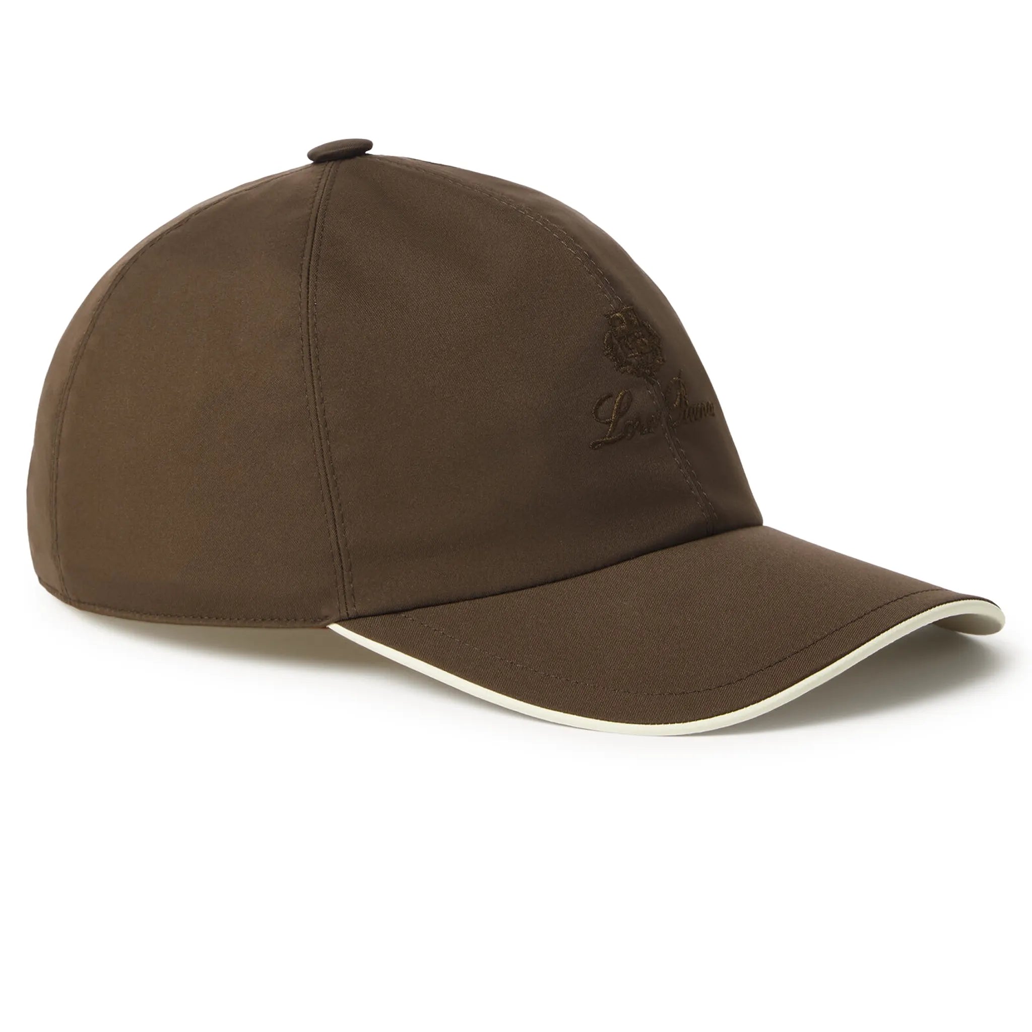 Front Side View of Loro Piana Microfibre Storm System Sequoia Ivory Baseball Cap