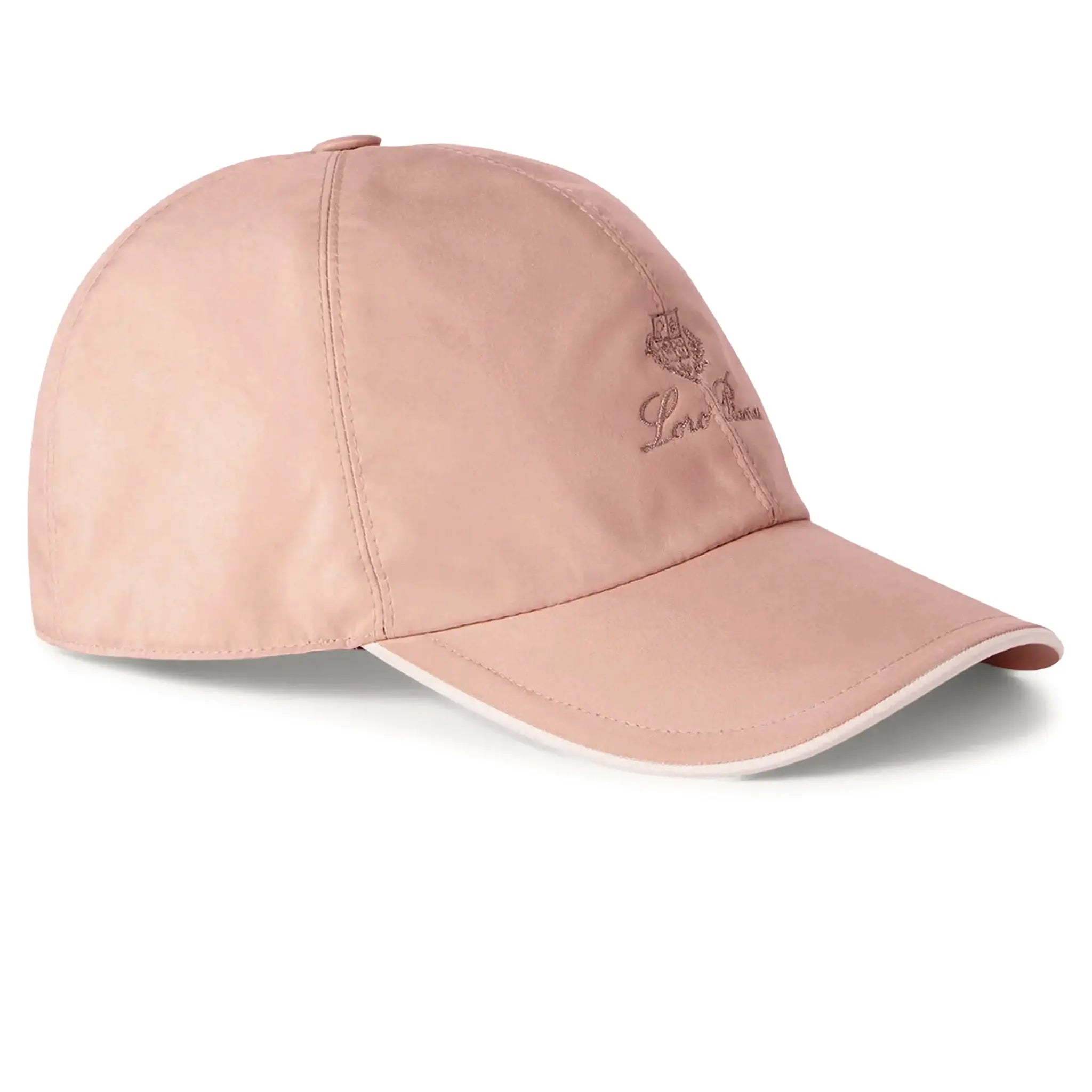 Front Side View of Loro Piana Microfibre Storm System Wind Bicolore Ivory Baseball Cap B3DW