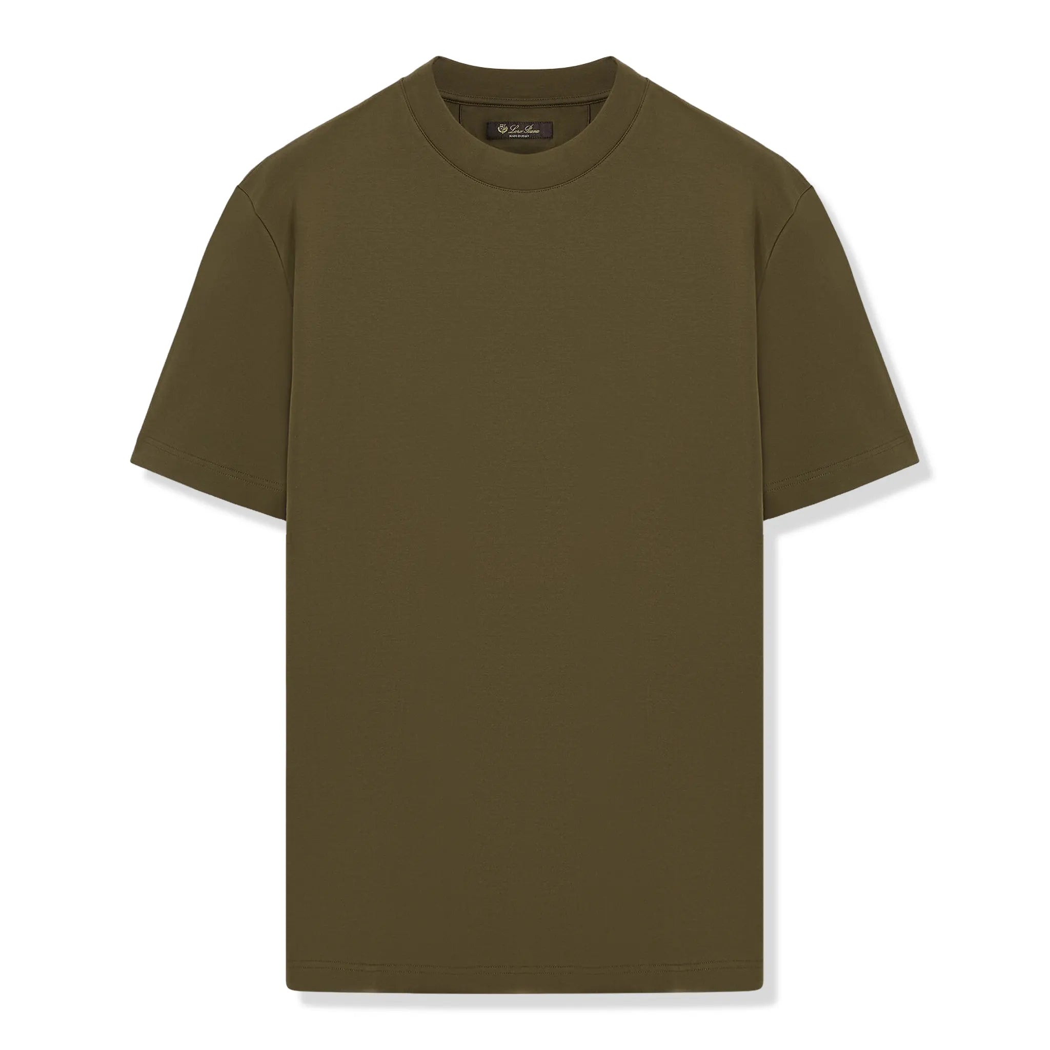 Front View of Loro Piana Ray Cotton Lazy Summer Antique Silver T-Shirt FAM8924_515Q