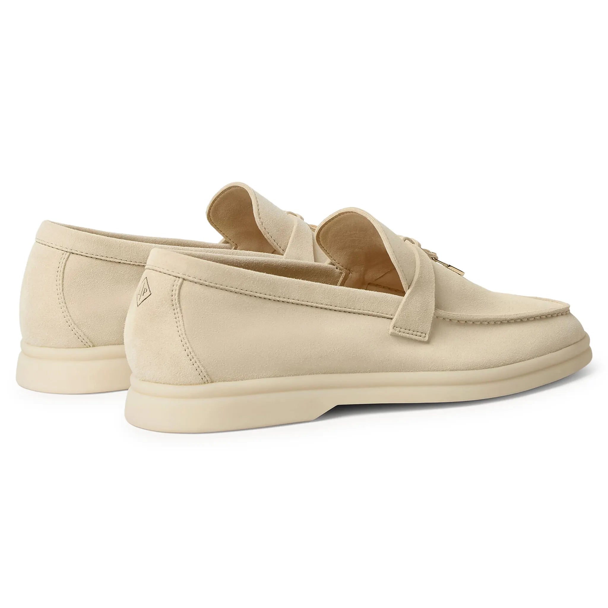 Back Side View of Loro Piana Summer Charms Suede Colour Baby Cashmere Loafers FAE5444_A0PX
