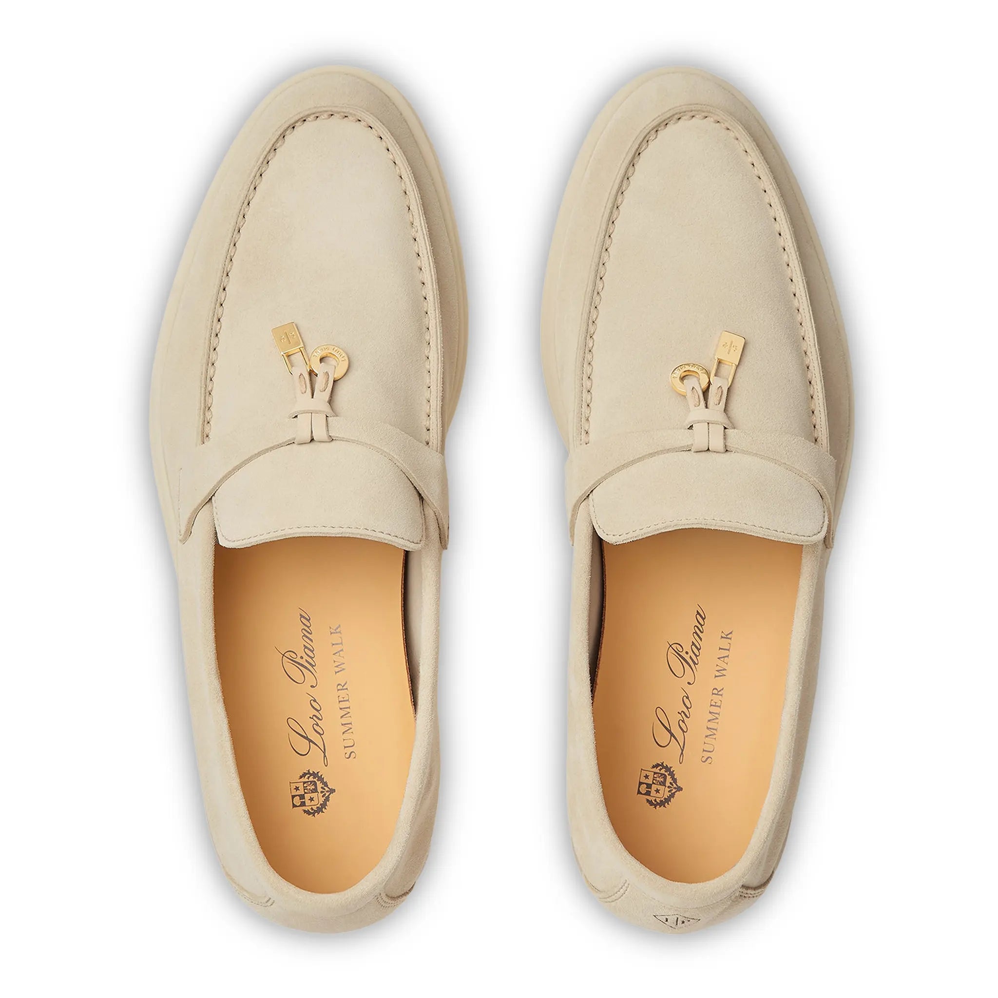 Upper View of Loro Piana Summer Charms Suede Colour Baby Cashmere Loafers FAE5444_A0PX