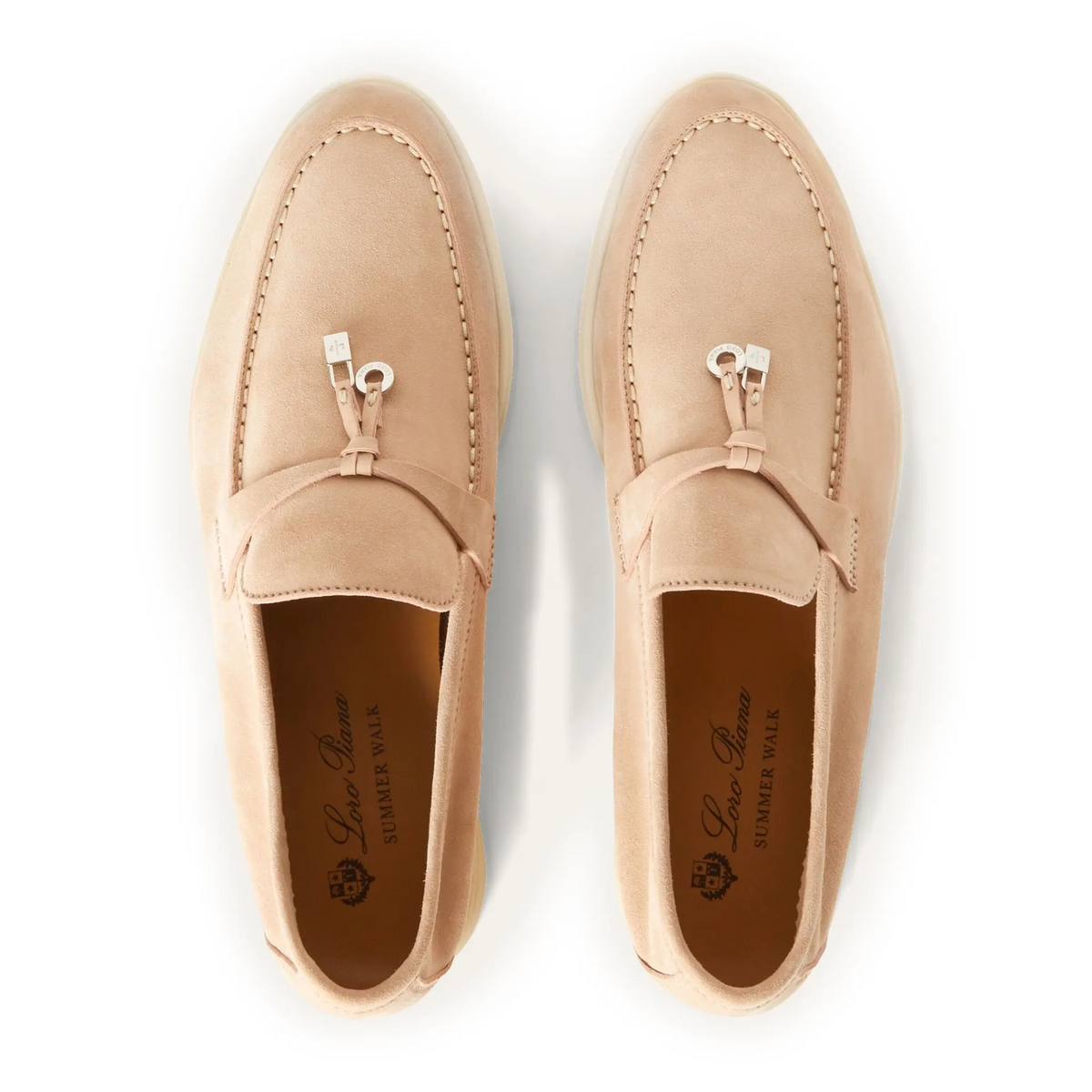 Loro Piana Summer Charms Walk Suede Goatskin Pink Sand Loafers Loro Piana Summer Charms Walk Suede Goatskin Pink Sand Loafers