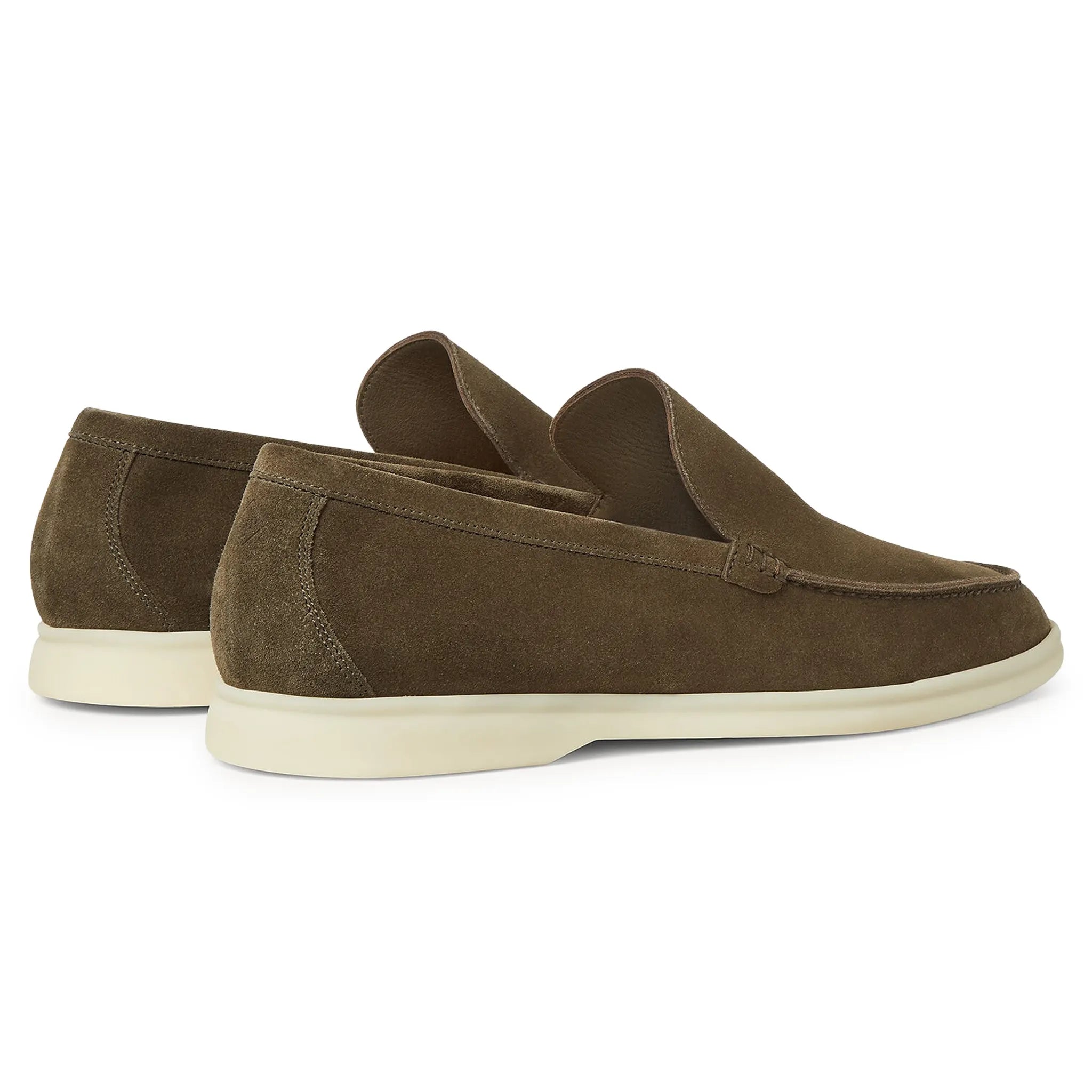 Loro Piana Summer Walk Suede Grey Moss Loafers | FAE8124_M0XH