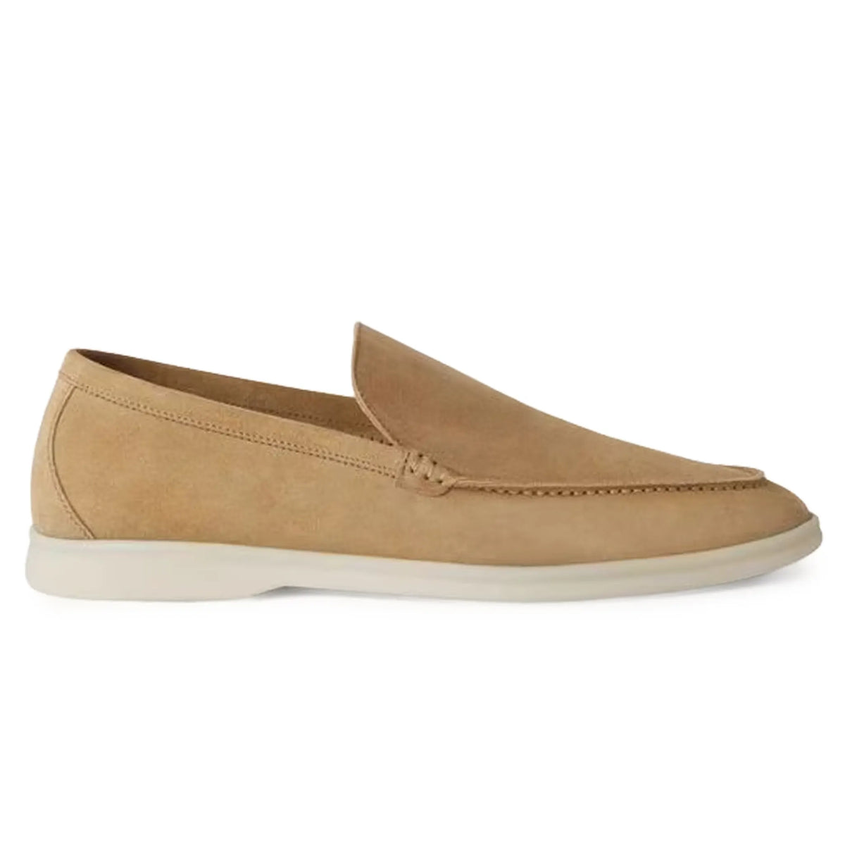 Loro Piana Summer Walk Suede Light Wood Smoke Loafers | FAE8124