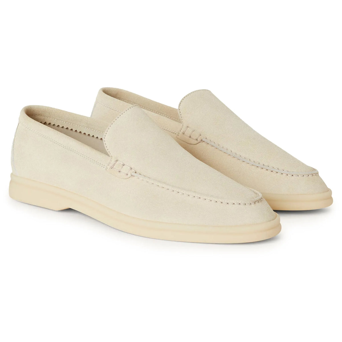 Loro Piana Summer Walk Suede Nougat Loafers | FAI1392 display picture 3