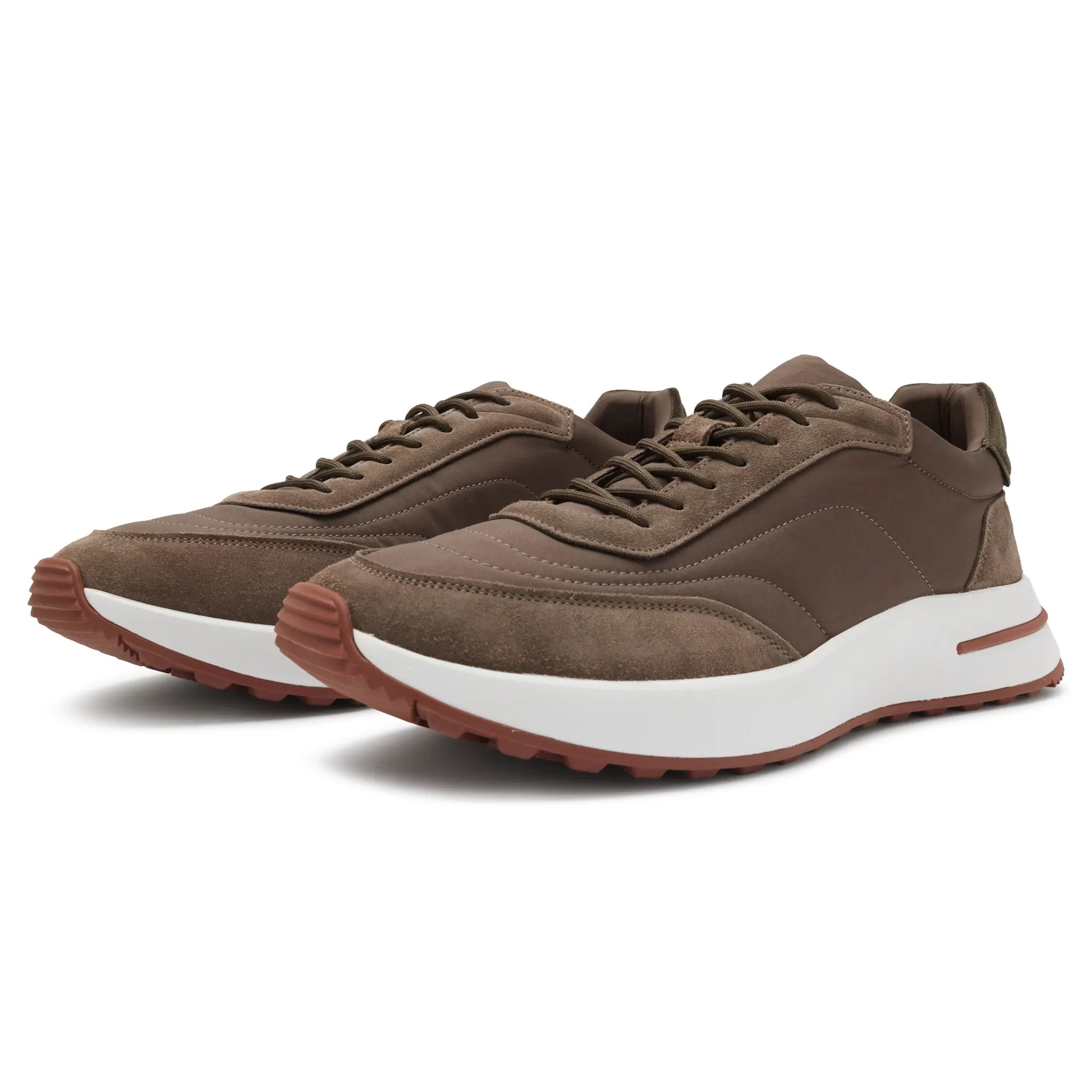 Front Side View of Loro Piana Week End Walk Ancient Sage Sneaker FAM1719_50AL
